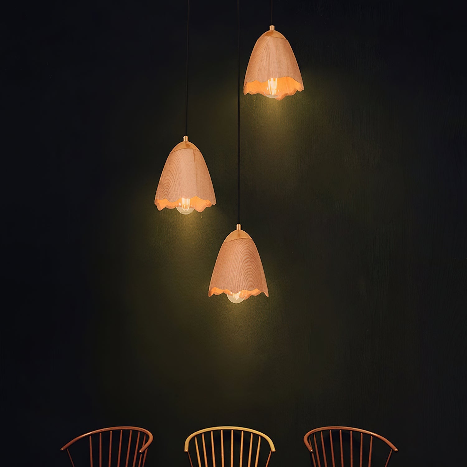 Ilvenel Modern Minimalist Bell Wood Pendant Lamp - Letslighting