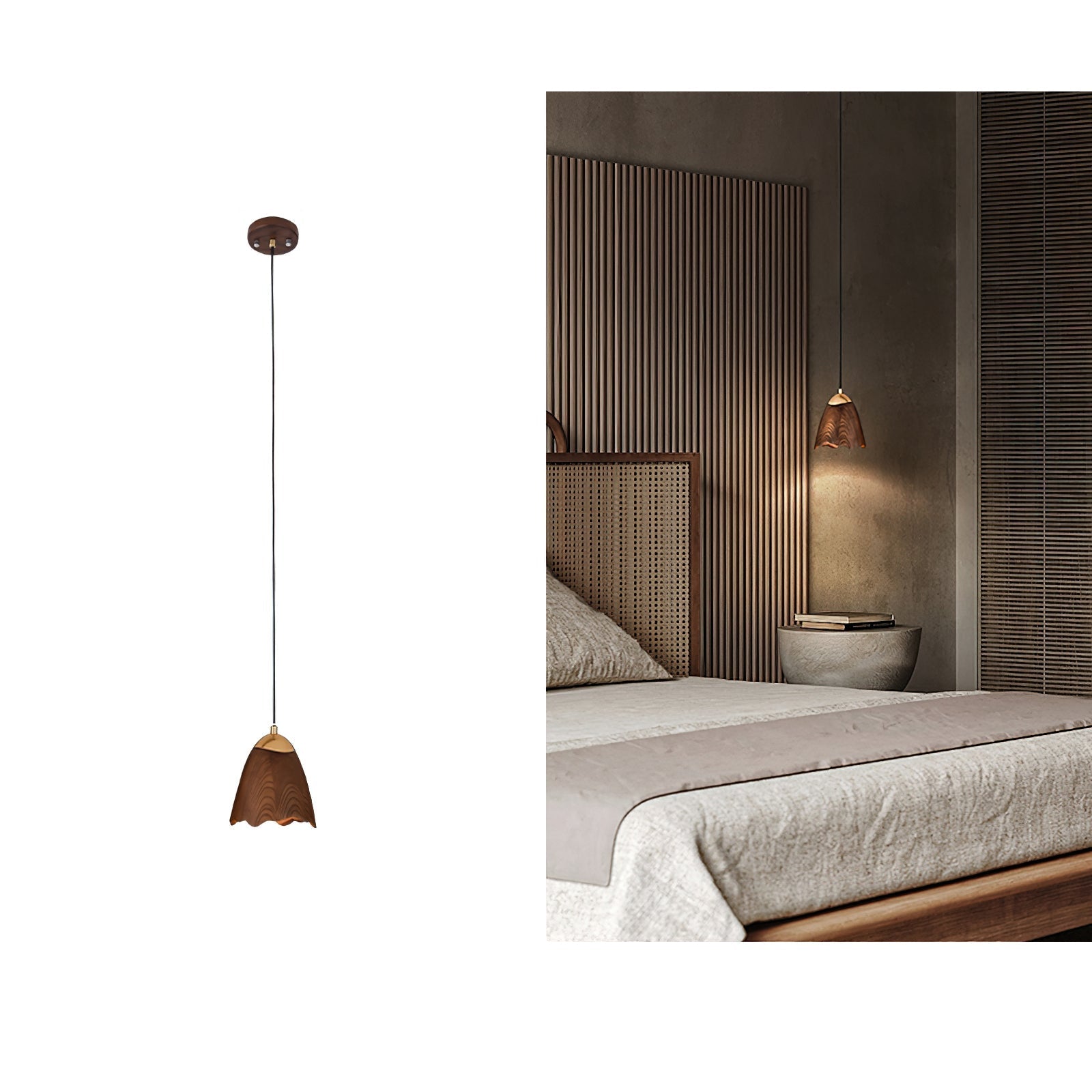 Ilvenel Modern Minimalist Bell Wood Pendant Lamp - Letslighting