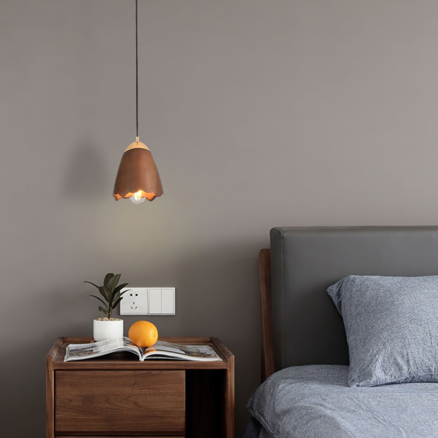 Ilvenel Modern Minimalist Bell Wood Pendant Lamp - Letslighting