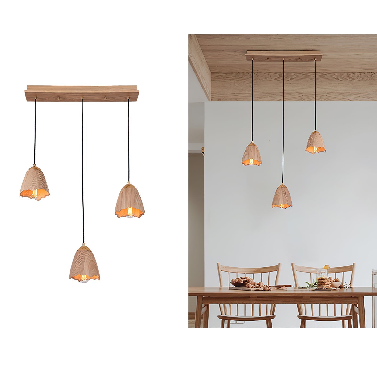 Ilvenel Modern Minimalist Bell Wood Pendant Lamp - Letslighting