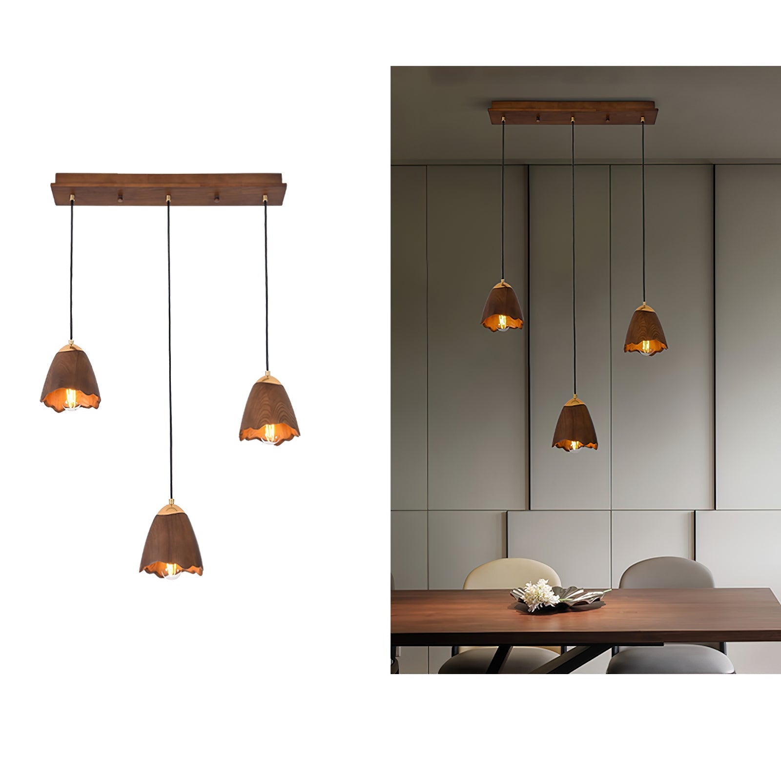 Ilvenel Modern Minimalist Bell Wood Pendant Lamp - Letslighting