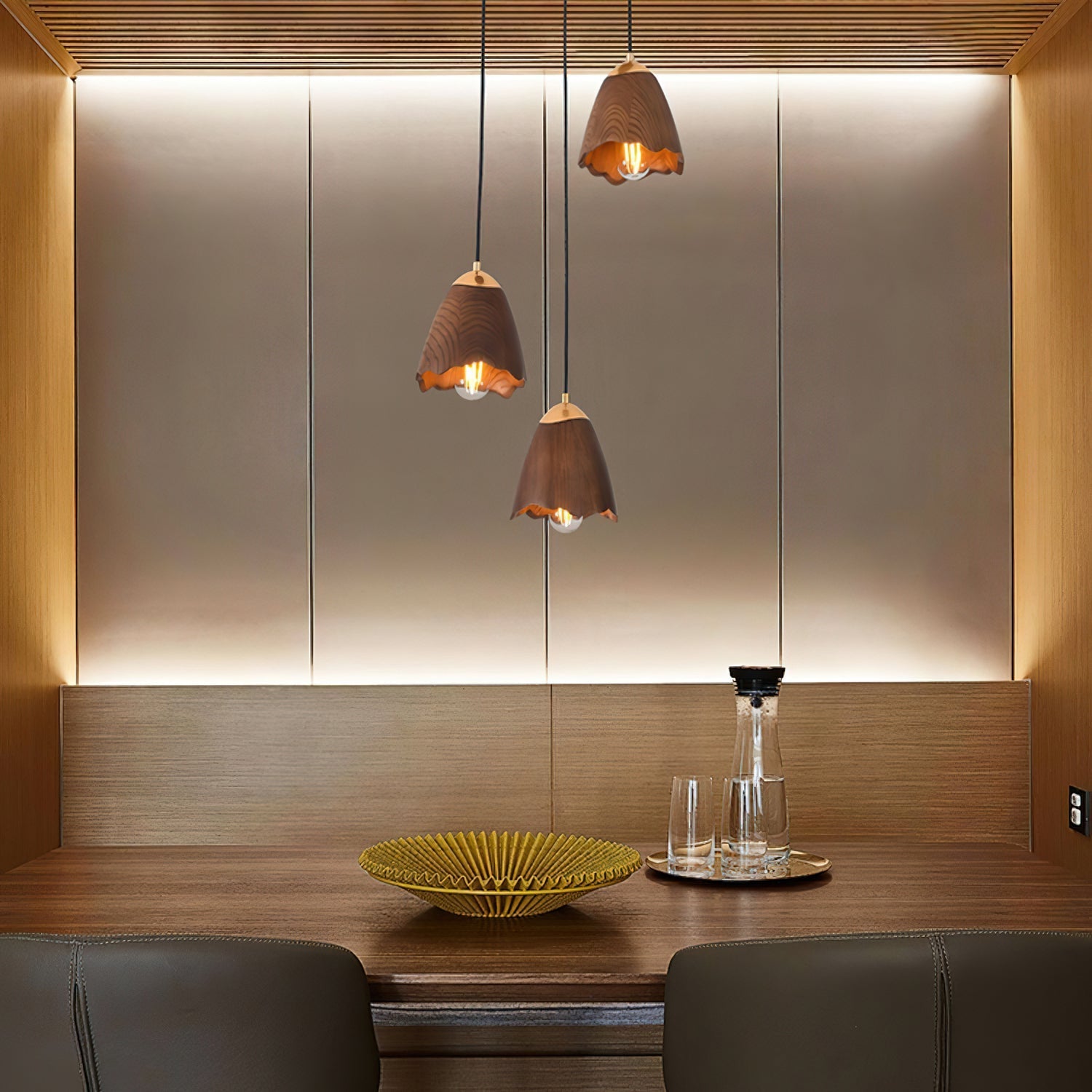 Ilvenel Modern Minimalist Bell Wood Pendant Lamp - Letslighting