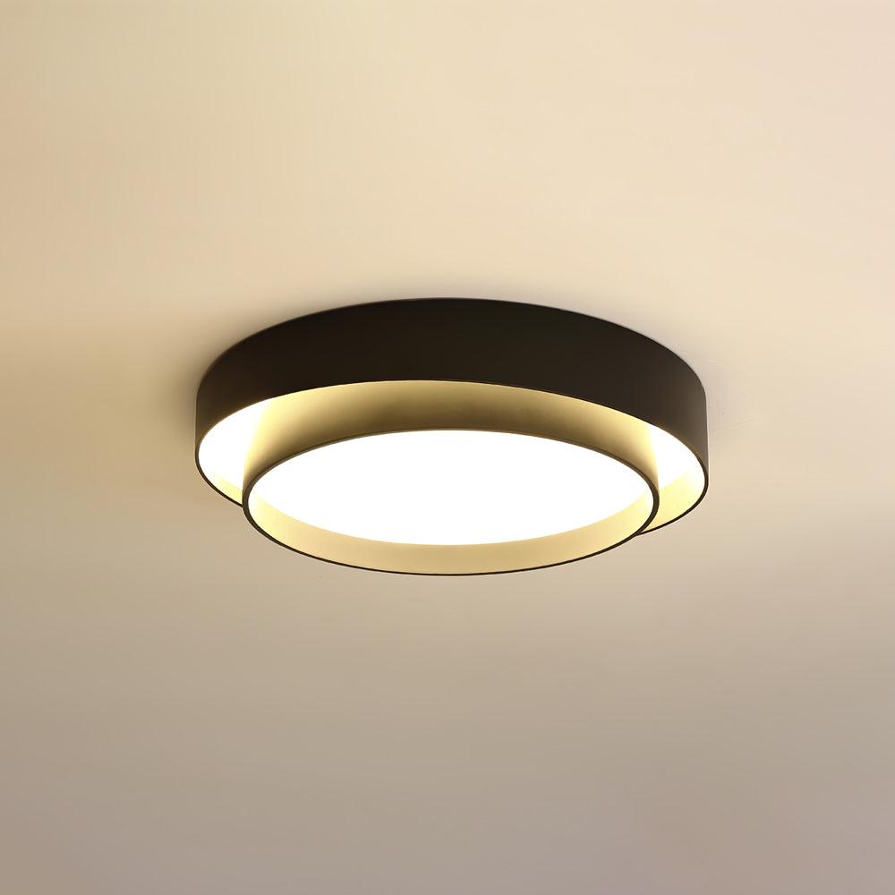 Arisha  Ceiling Lamp Double Ring  Gray&Black&White  Cylinder shape
