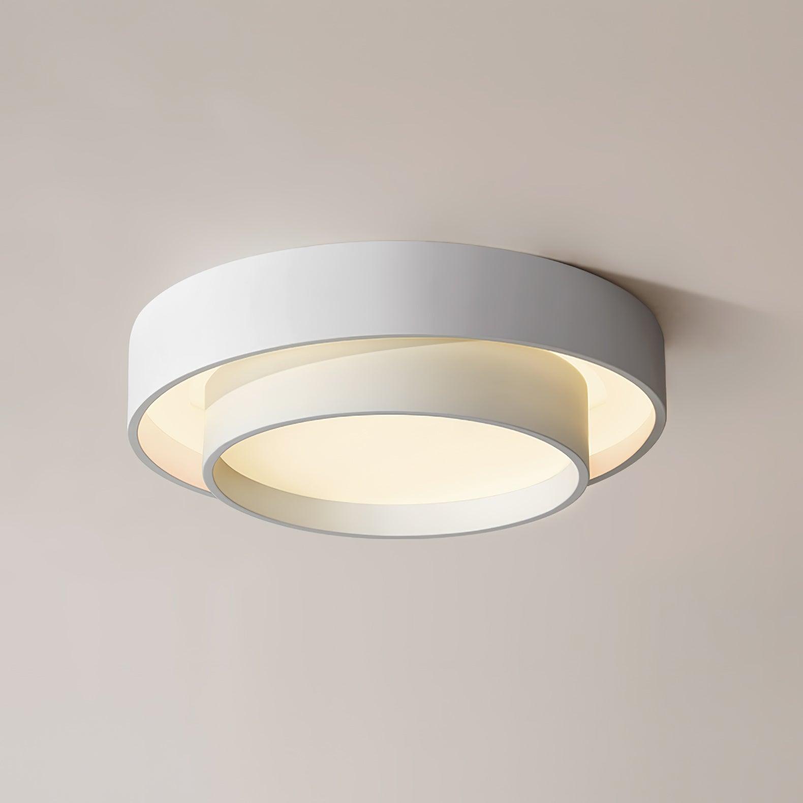 Arisha  Ceiling Lamp Double Ring  Gray&Black&White  Cylinder shape