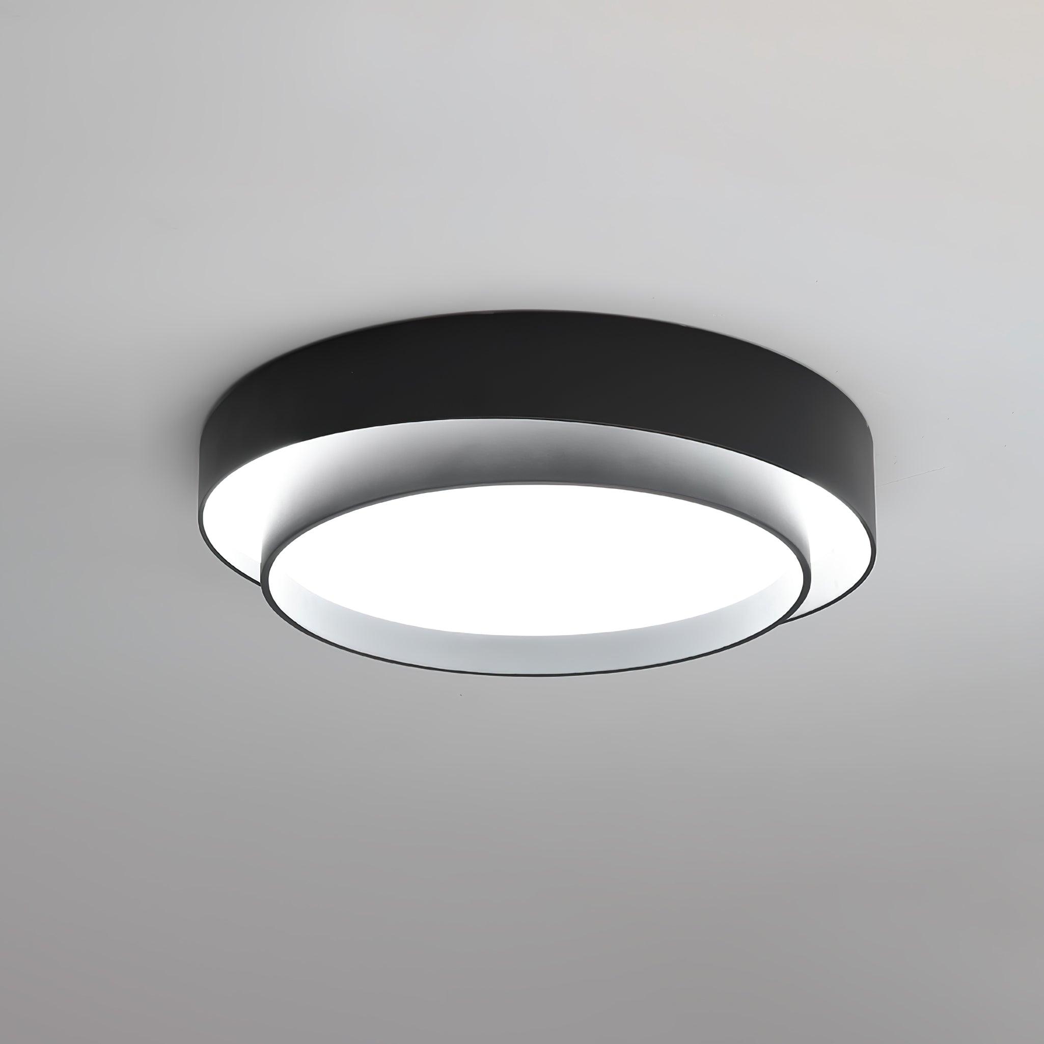 Arisha  Ceiling Lamp Double Ring  Gray&Black&White  Cylinder shape