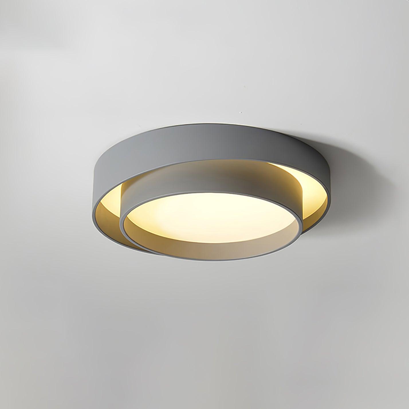 Arisha  Ceiling Lamp Double Ring  Gray&Black&White  Cylinder shape
