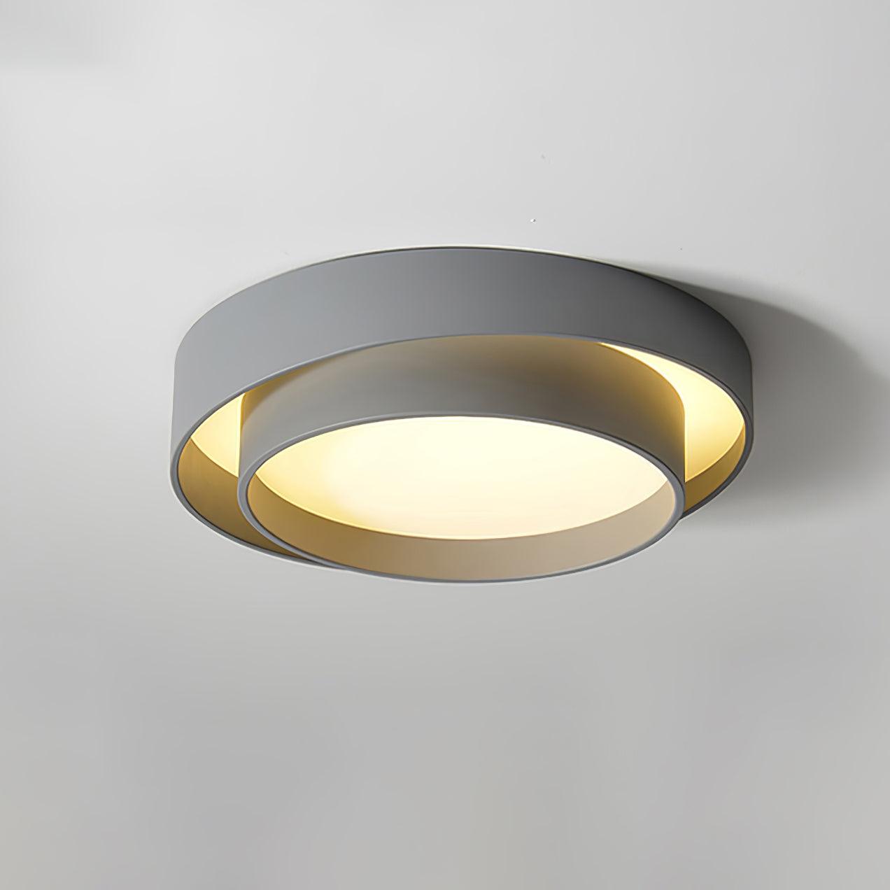 Arisha  Ceiling Lamp Double Ring  Gray&Black&White  Cylinder shape