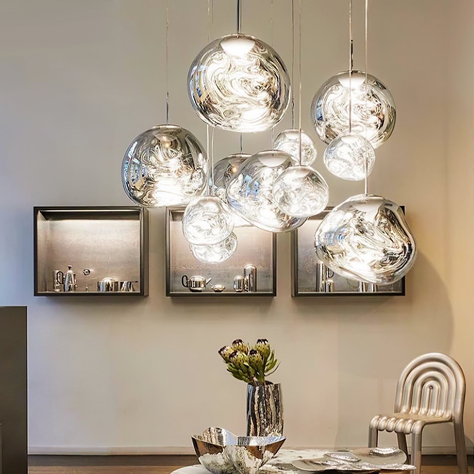 Solara Pendant Lamp Blown Glass Irregular Cluster Sculptural - Letslighting