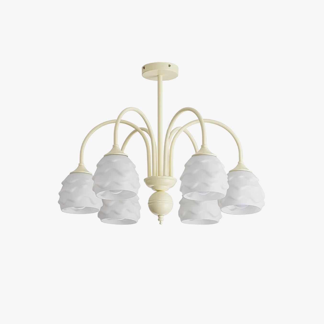 Lustra Chandelier Melting Ice Cream Milky Glass - Letslighting