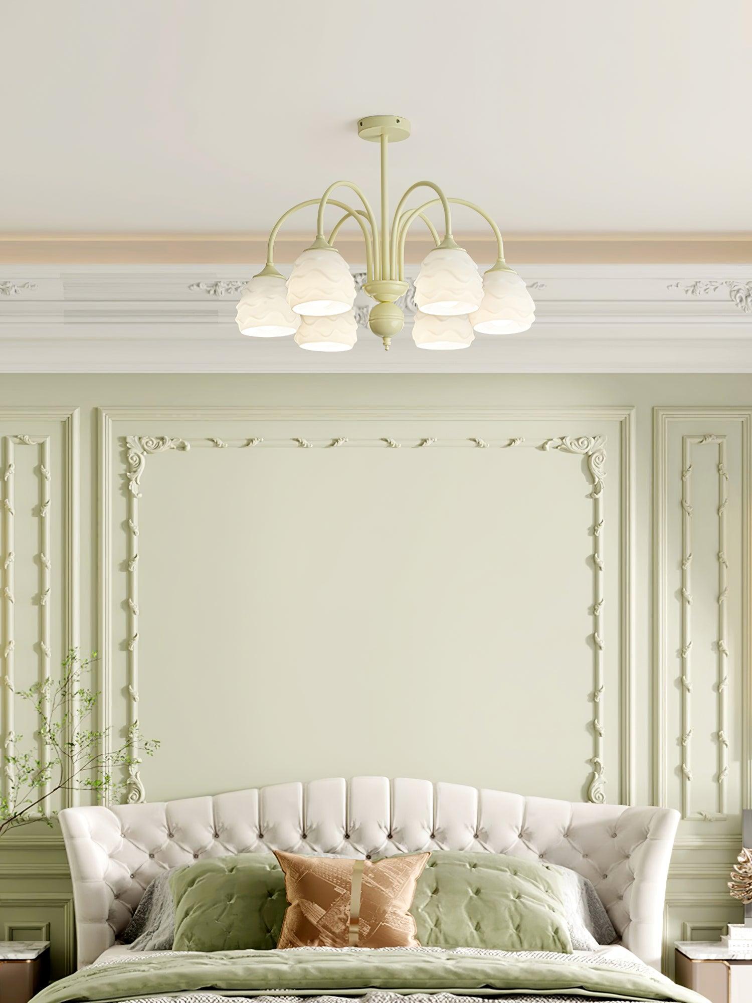 Lustra Chandelier Melting Ice Cream Milky Glass - Letslighting