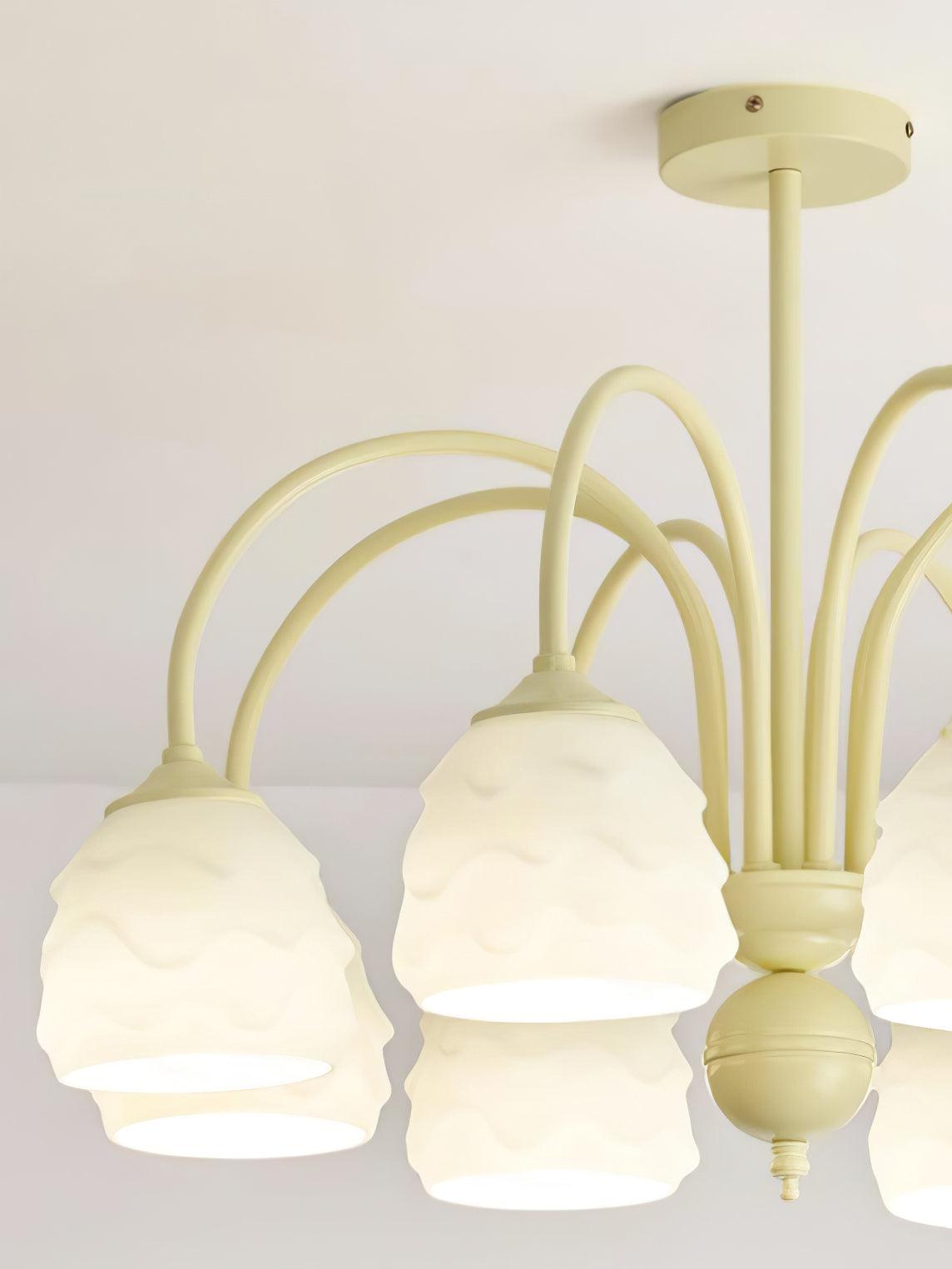 Lustra Chandelier Melting Ice Cream Milky Glass - Letslighting
