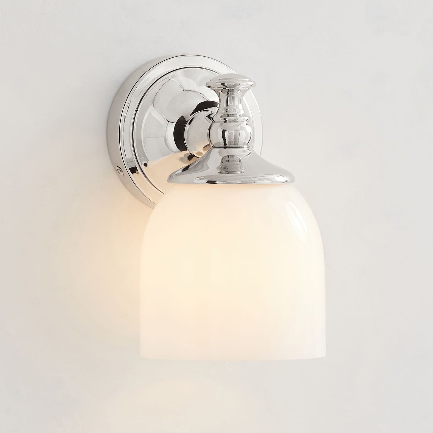 Lumen Modern Minimalist Short Arm Chrome Glass Sconce Wall Lamp - Letslighting