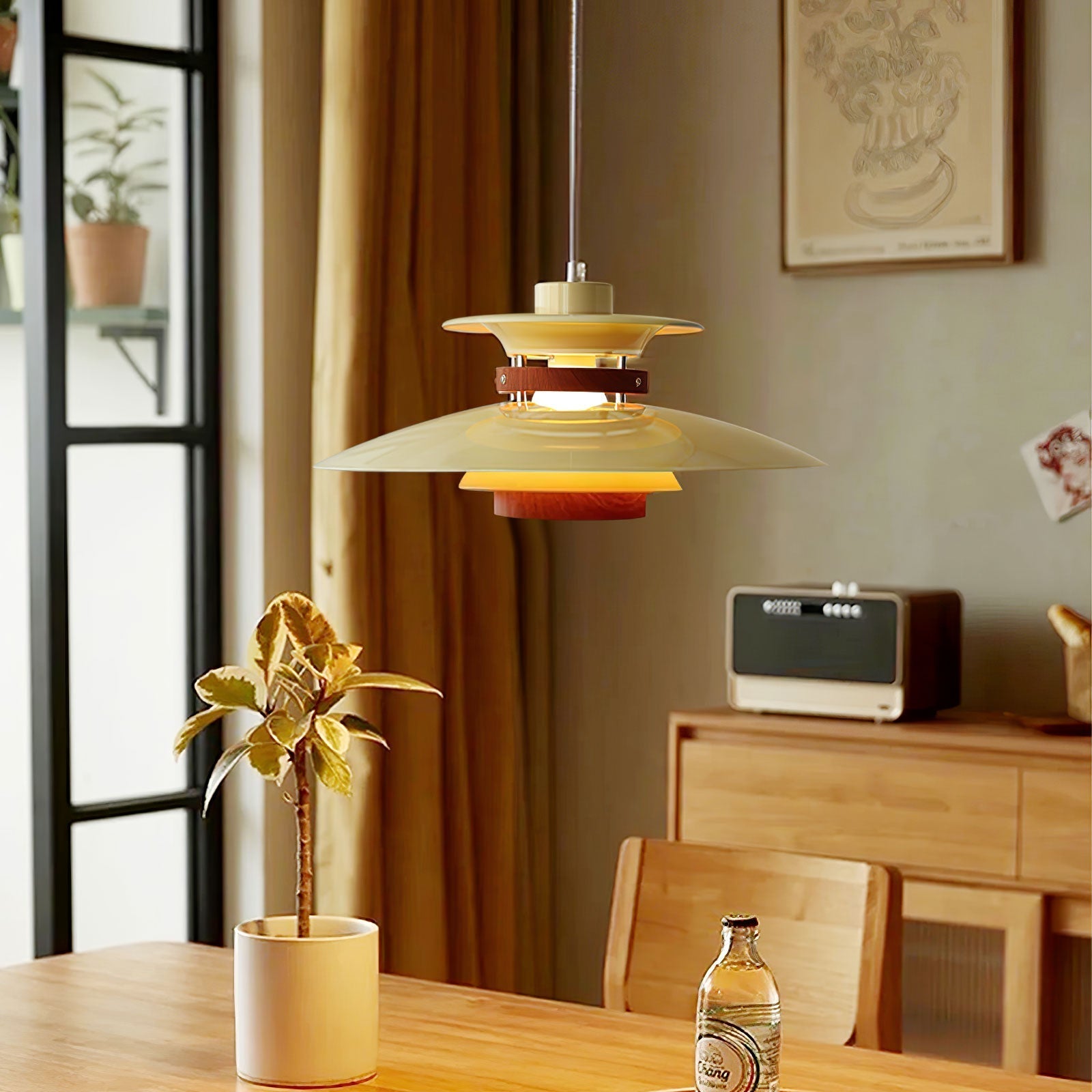 Nymera Wood Steel Pendant Lamp - Letslighting
