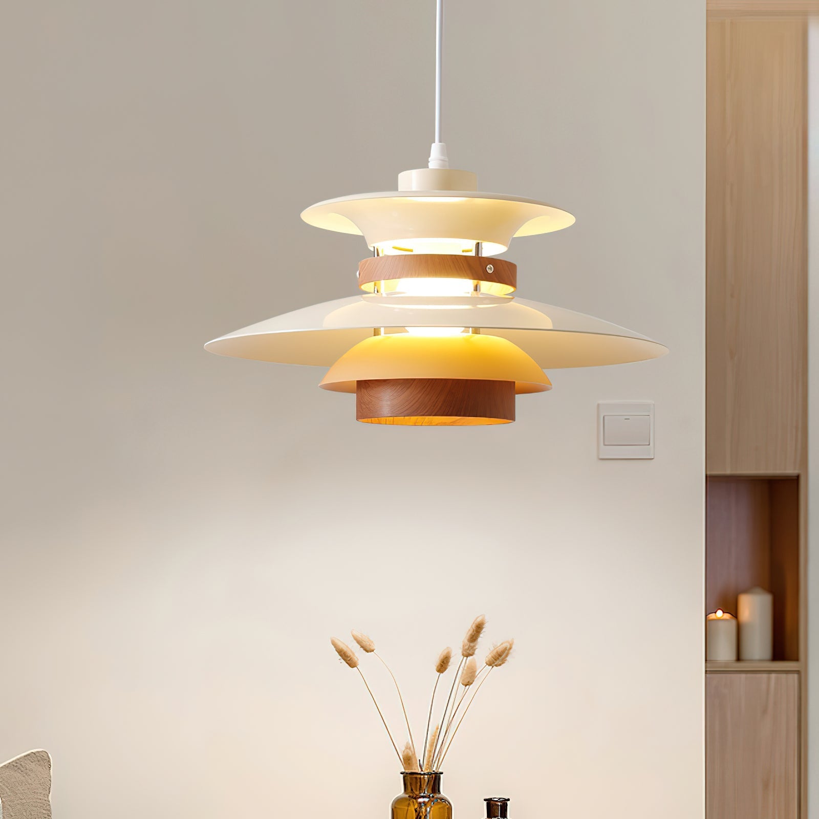 Nymera Wood Steel Pendant Lamp - Letslighting