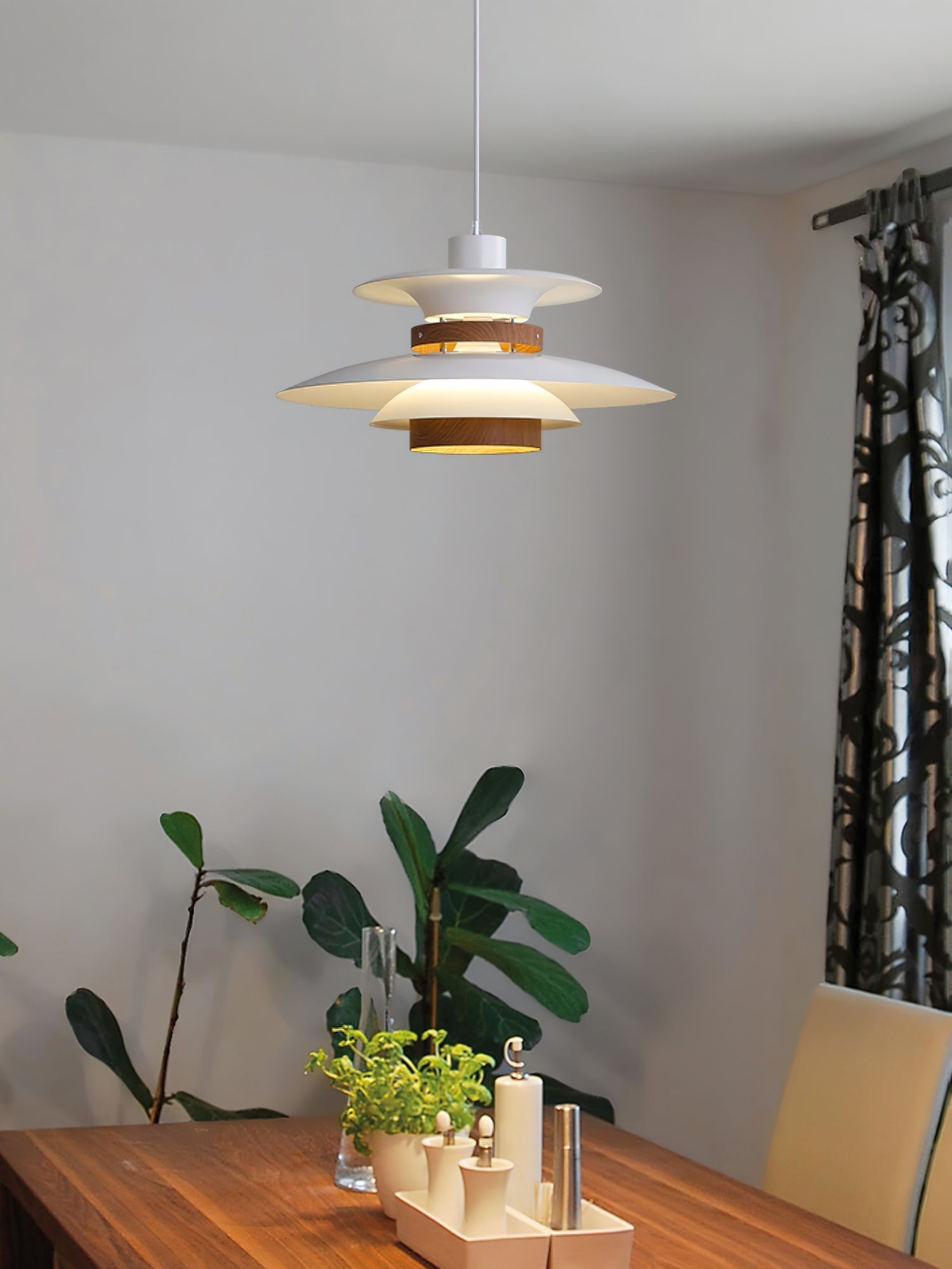 Nymera Wood Steel Pendant Lamp - Letslighting