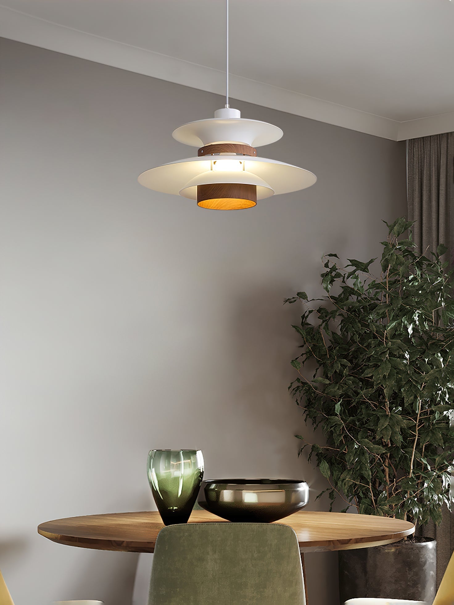 Nymera Wood Steel Pendant Lamp - Letslighting