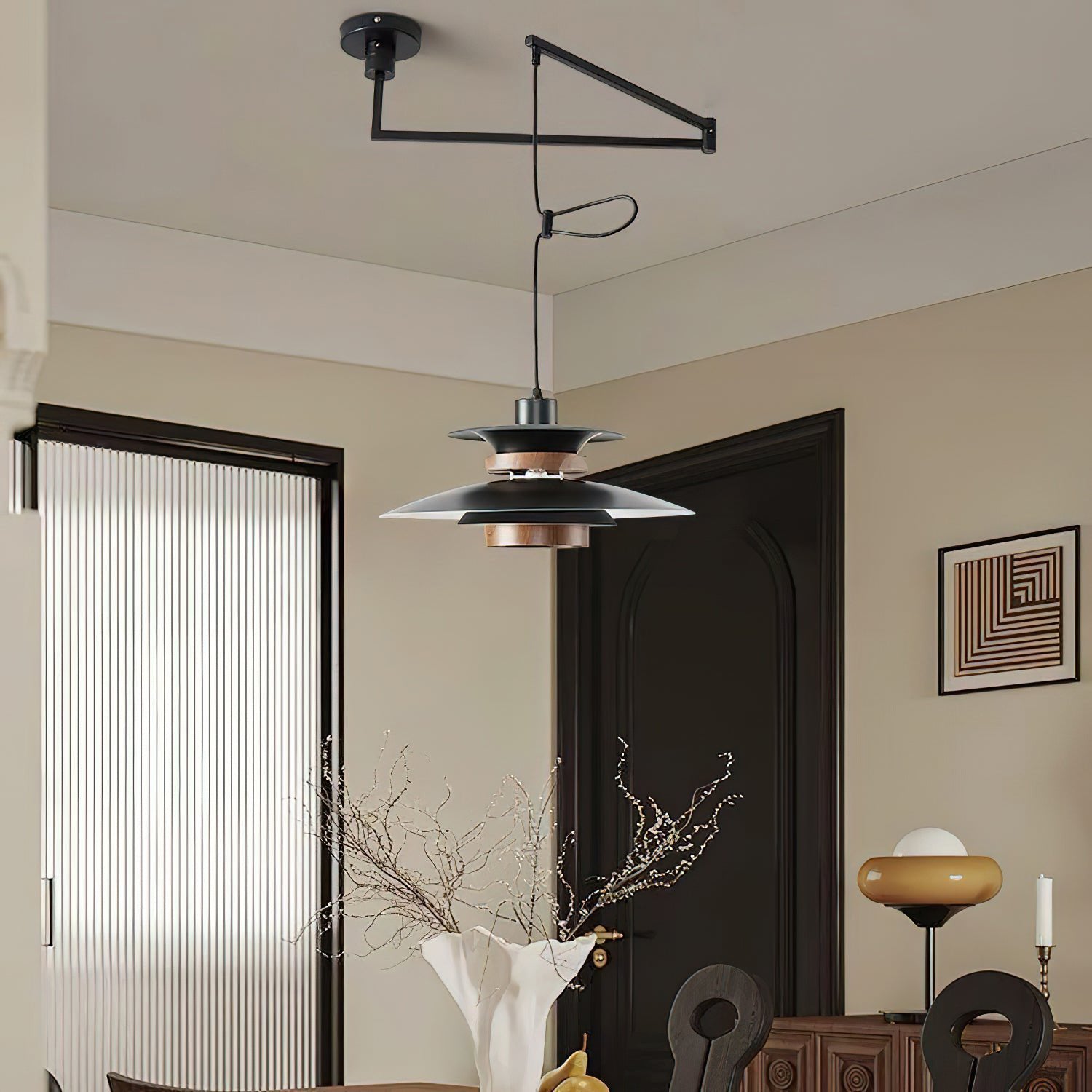 Virelith Steel & Wood Pendant Lamp - Letslighting