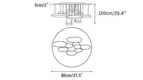 Lustra Ceiling Lamp Aluminum Pebble - Letslighting