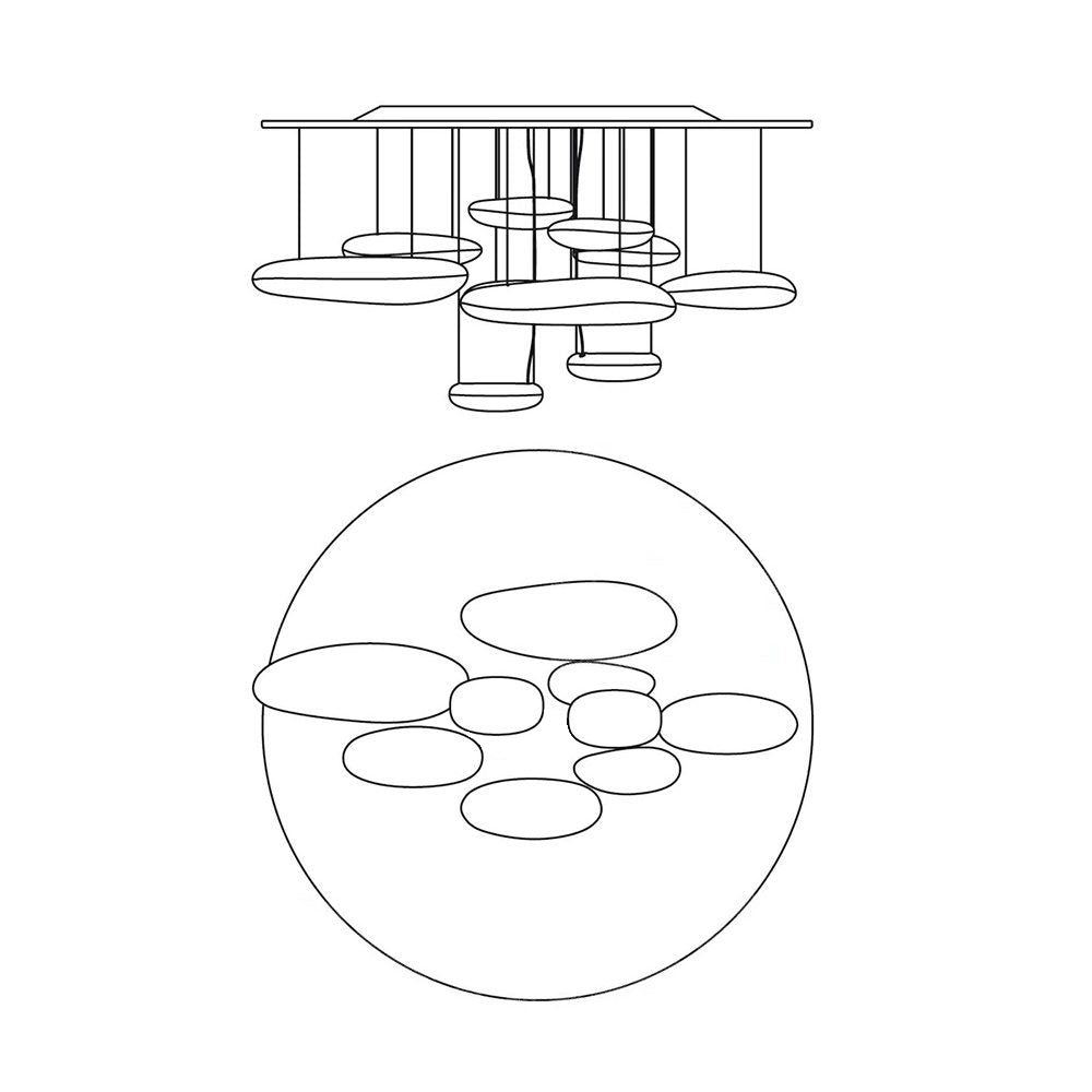 Lustra Chandelier Aluminum Sculptural - Letslighting