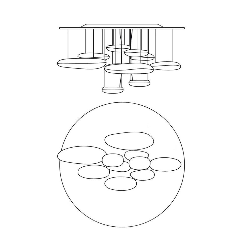 Lustra Chandelier Aluminum Sculptural - Letslighting