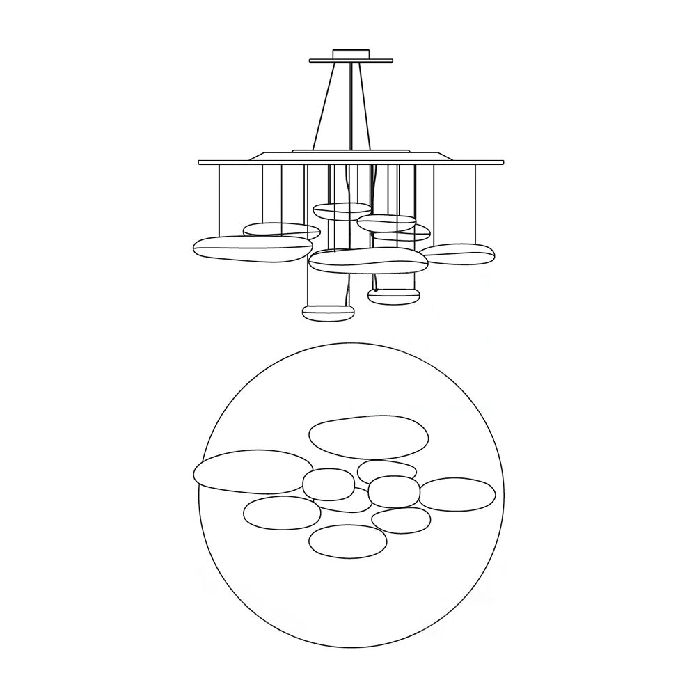 Lustra Chandelier Aluminum Sculptural - Letslighting