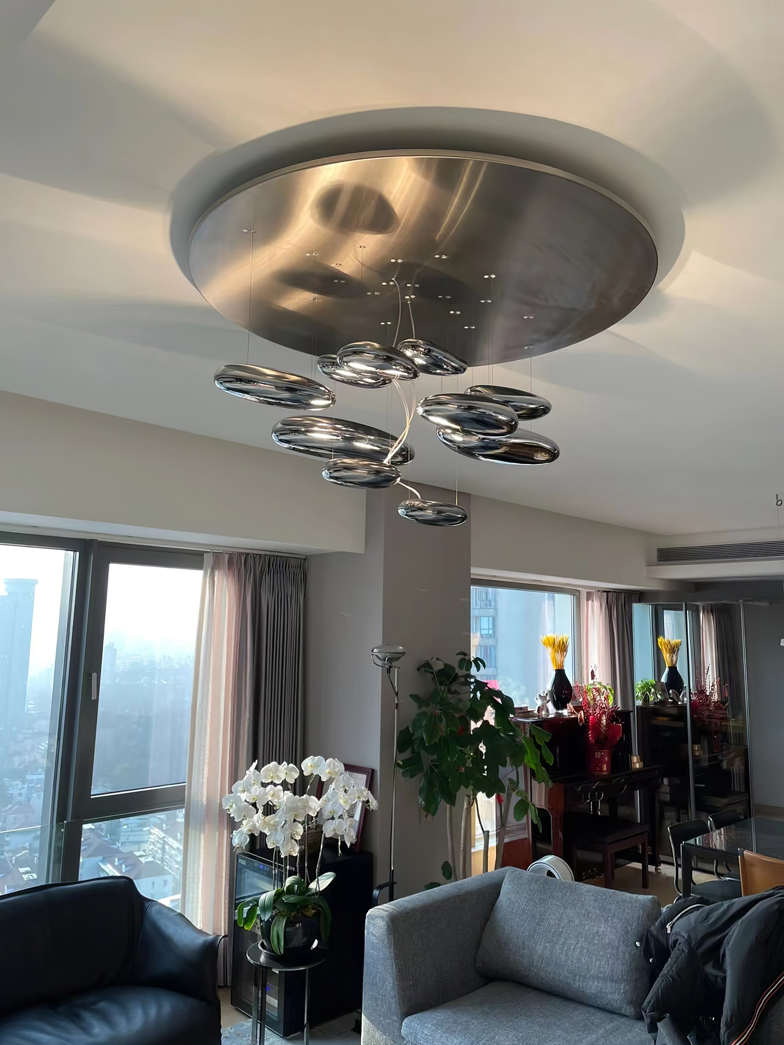 Lustra Ceiling Lamp Aluminum Pebble - Letslighting