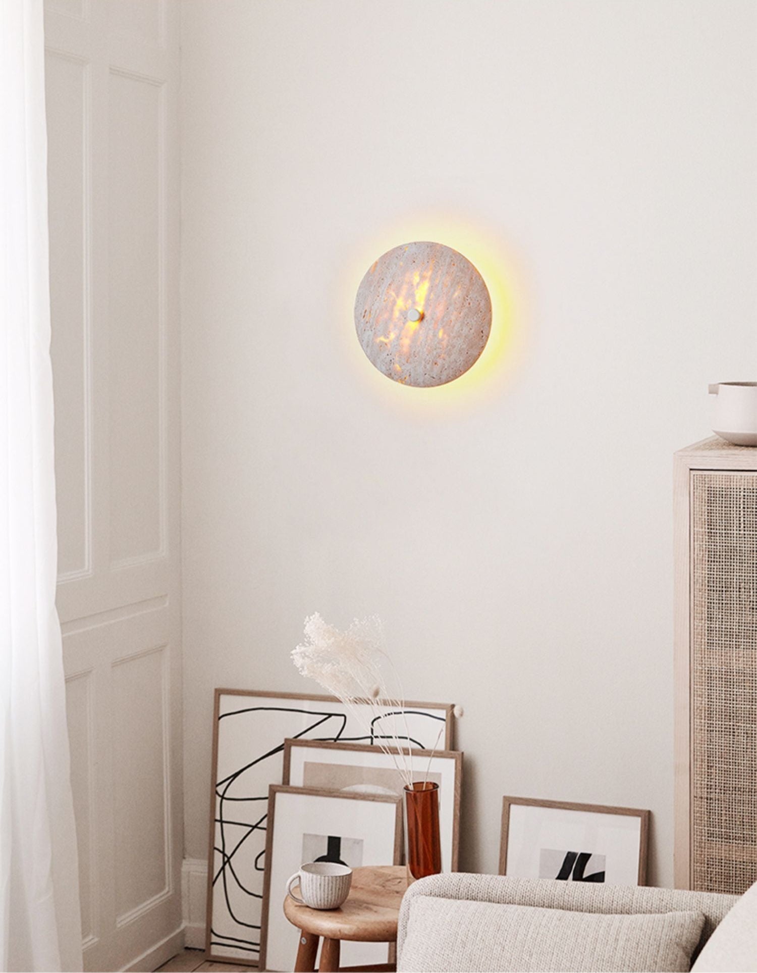 Mesa Minimalist Travertine Wall Light