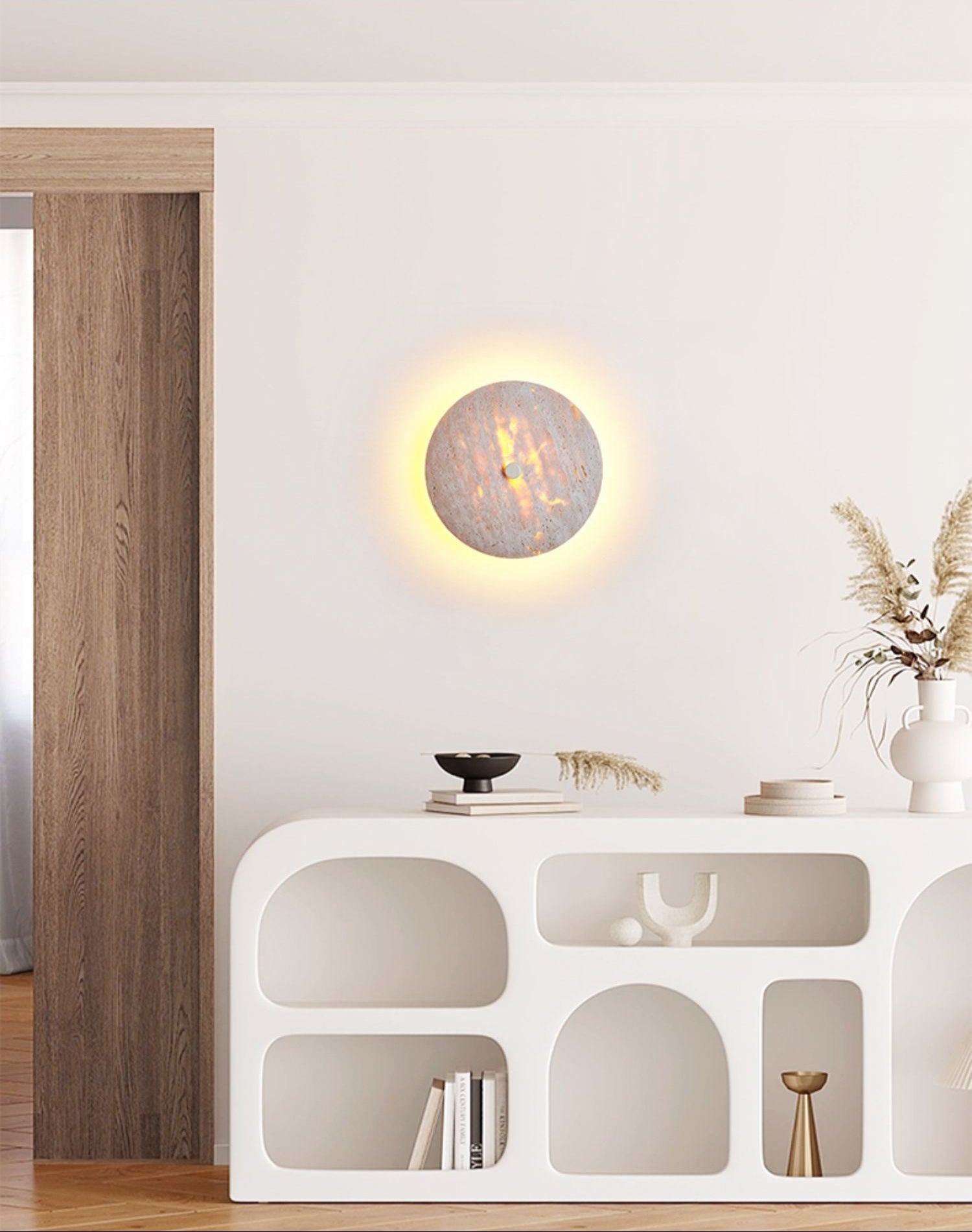 Mesa Minimalist Travertine Wall Light