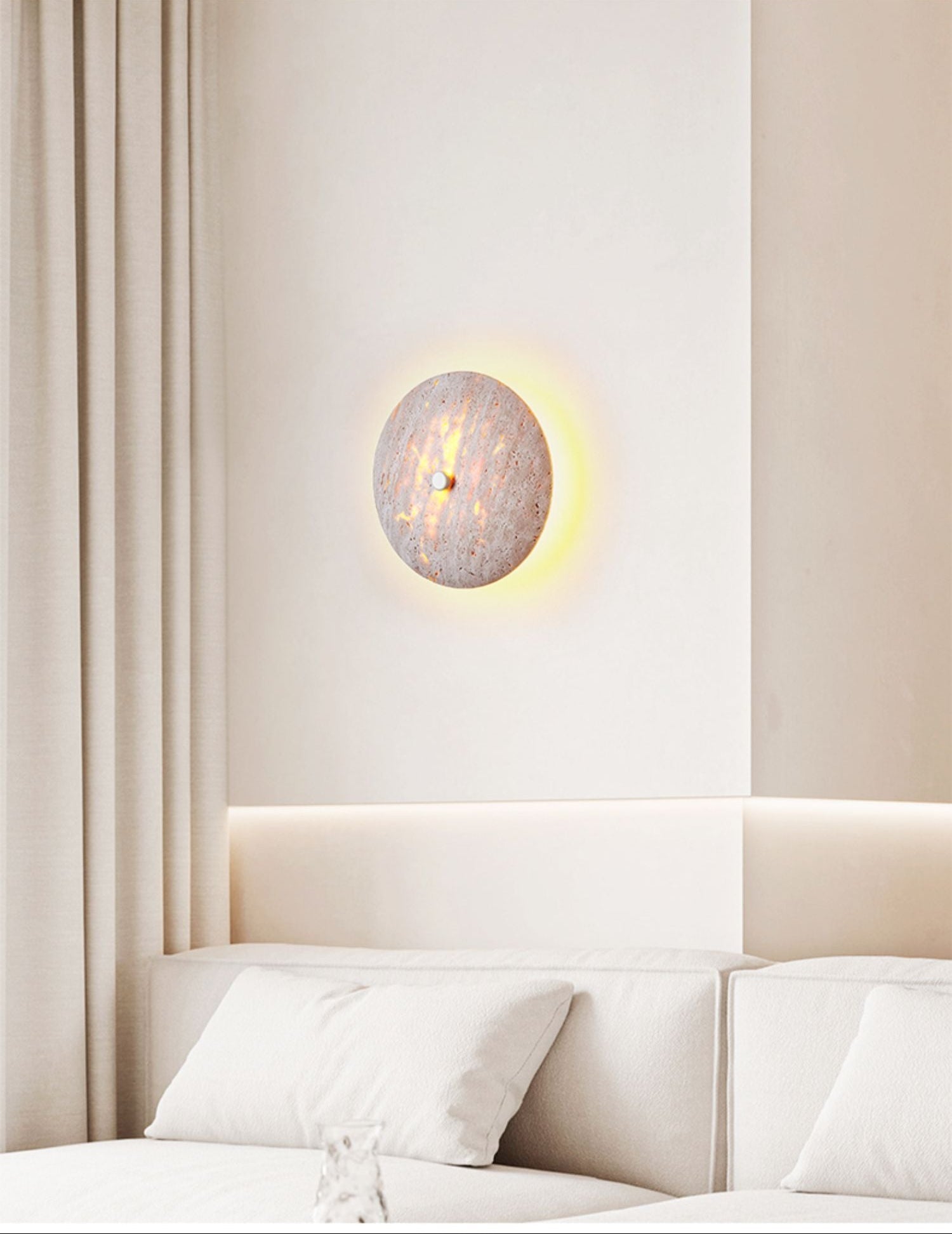Mesa Minimalist Travertine Wall Light