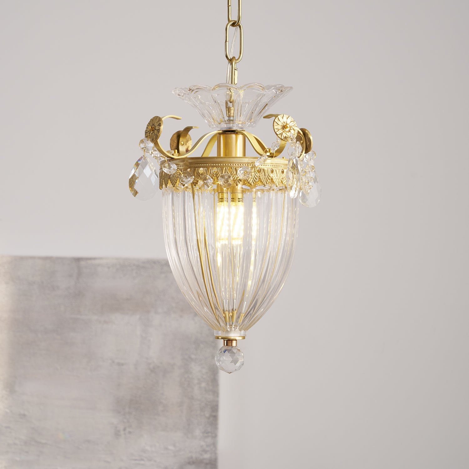 Pendant Lamp Vintage Glamour Crystal Drops Dining Table Accent - Letslighting