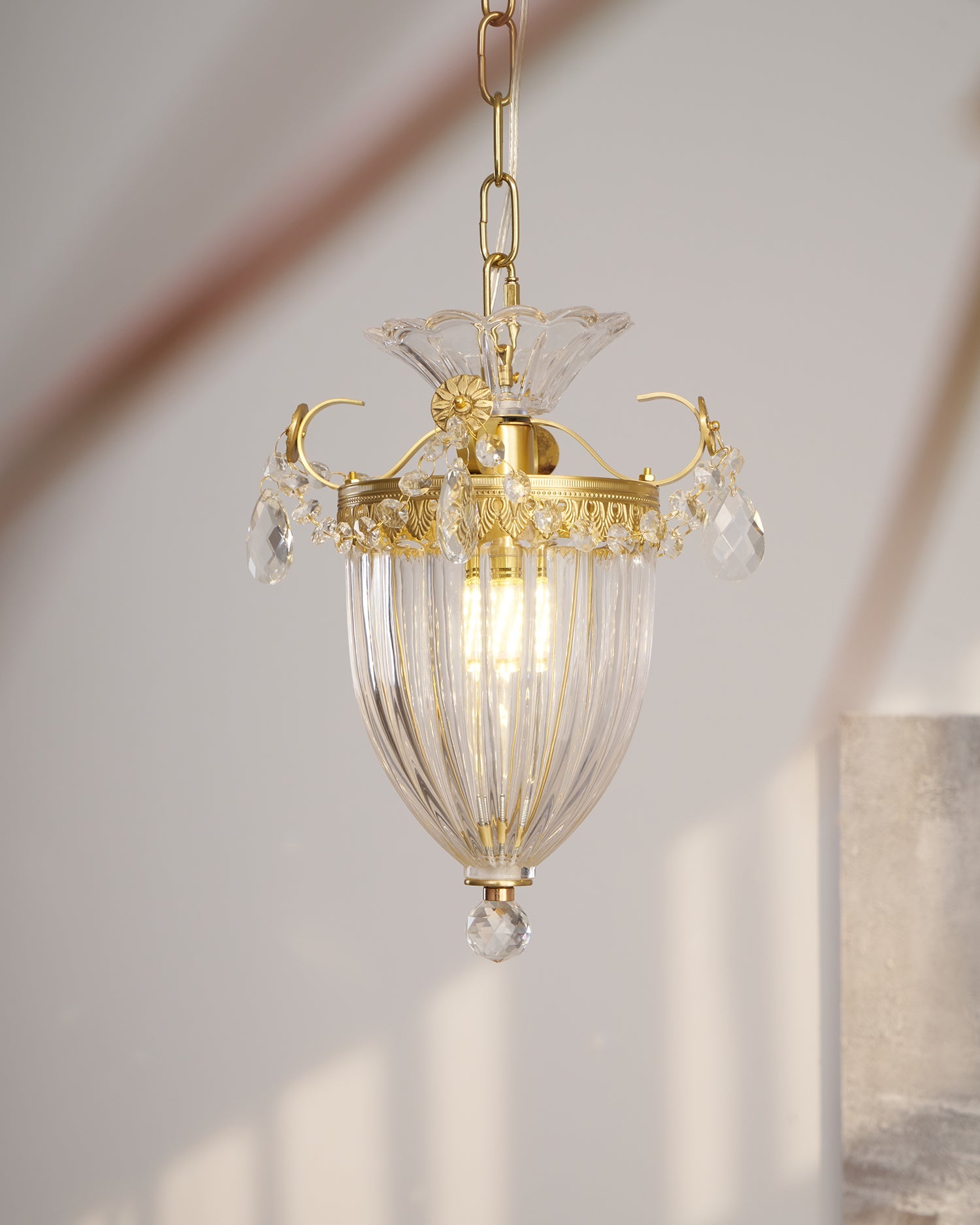 Pendant Lamp Vintage Glamour Crystal Drops Dining Table Accent - Letslighting