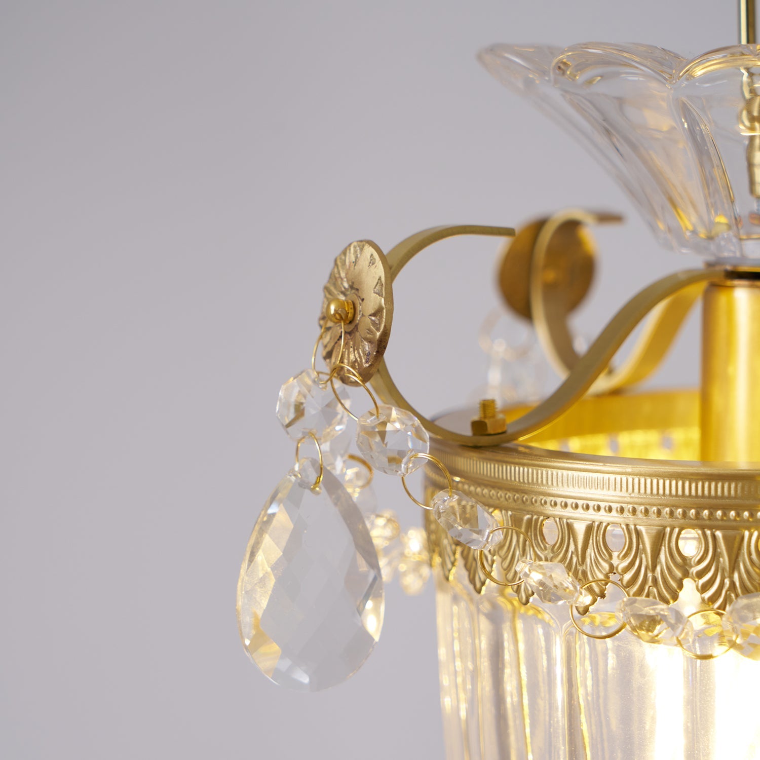 Pendant Lamp Vintage Glamour Crystal Drops Dining Table Accent - Letslighting