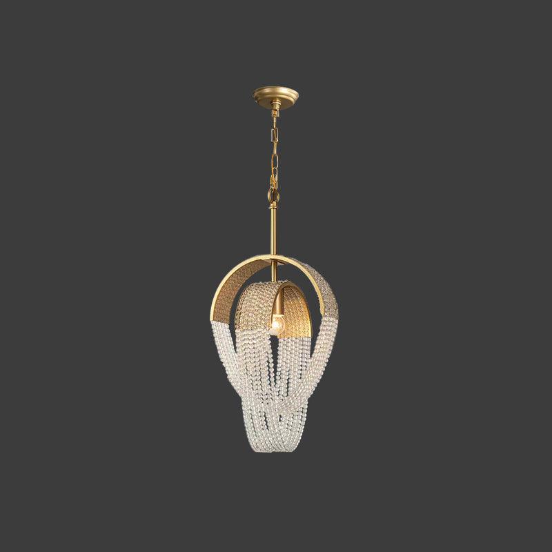 Lustra Chandelier Mesh Crystal Gold Waterfall Sparkle - Letslighting