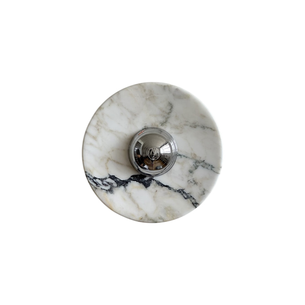 Alba Modern Minimalist Chrome Marble Wall Lamp - Letslighting