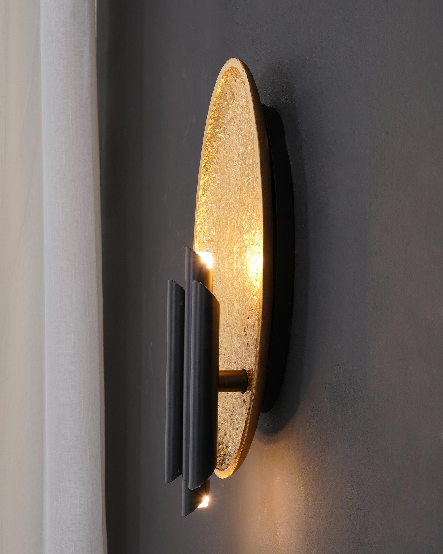 Lustra Wall Sconce Gold Black Minimalist - Letslighting