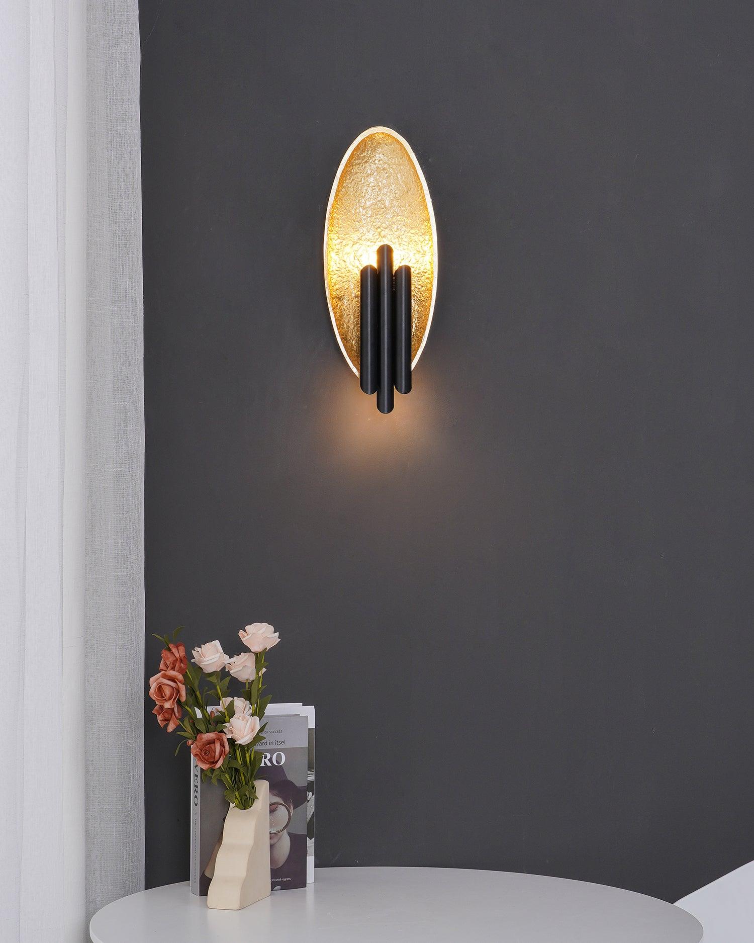 Lustra Wall Sconce Gold Black Minimalist - Letslighting