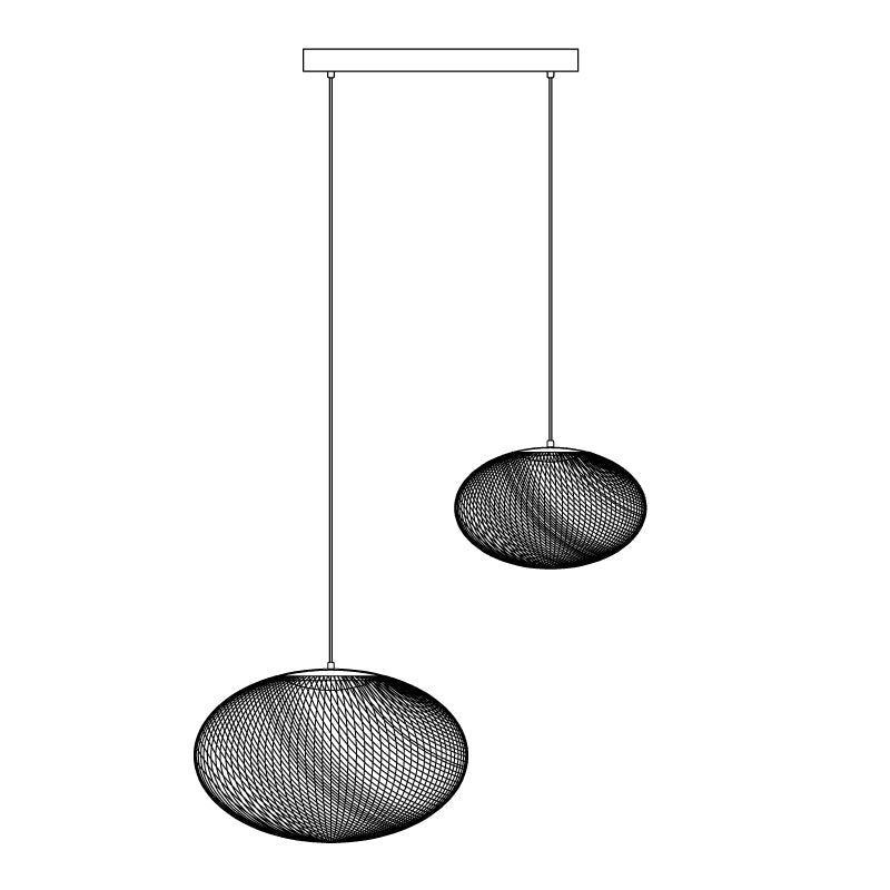 Lustra Pendant Lamp lic Mesh Black - Letslighting