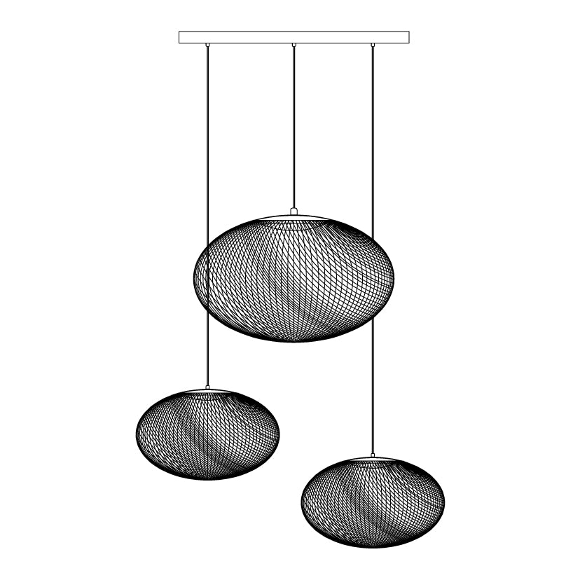Lustra Pendant Lamp lic Mesh Black - Letslighting