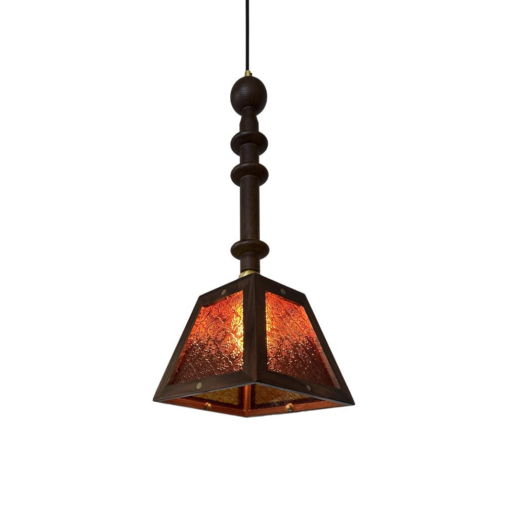 Alsorisra Elegance Vintage Glass Wood Pendant Light - Letslighting