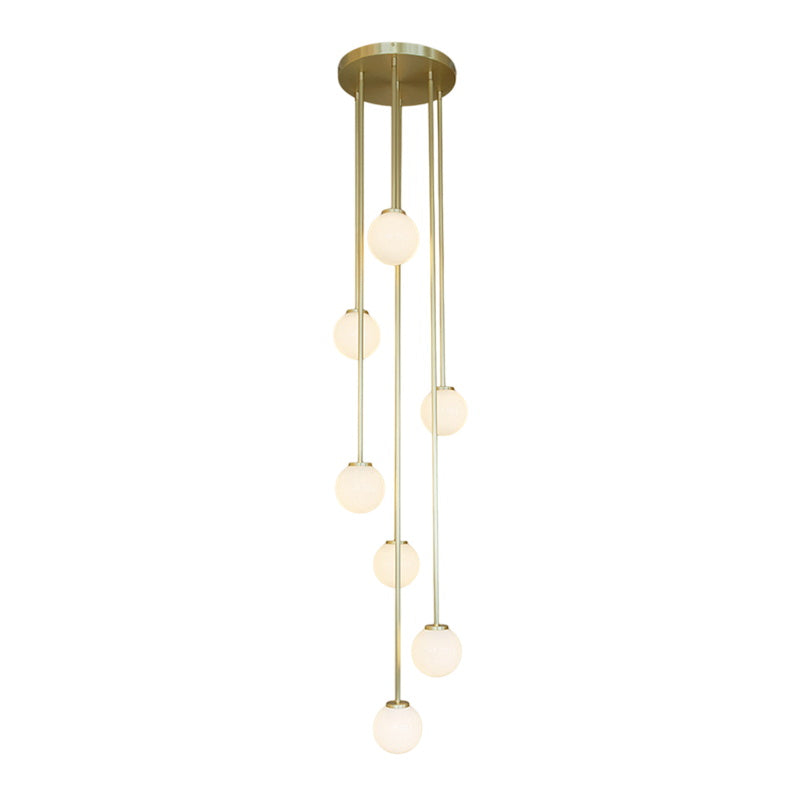 Nyrinis Modern Minimalist Cluster Brass Glass Chandelier - Letslighting