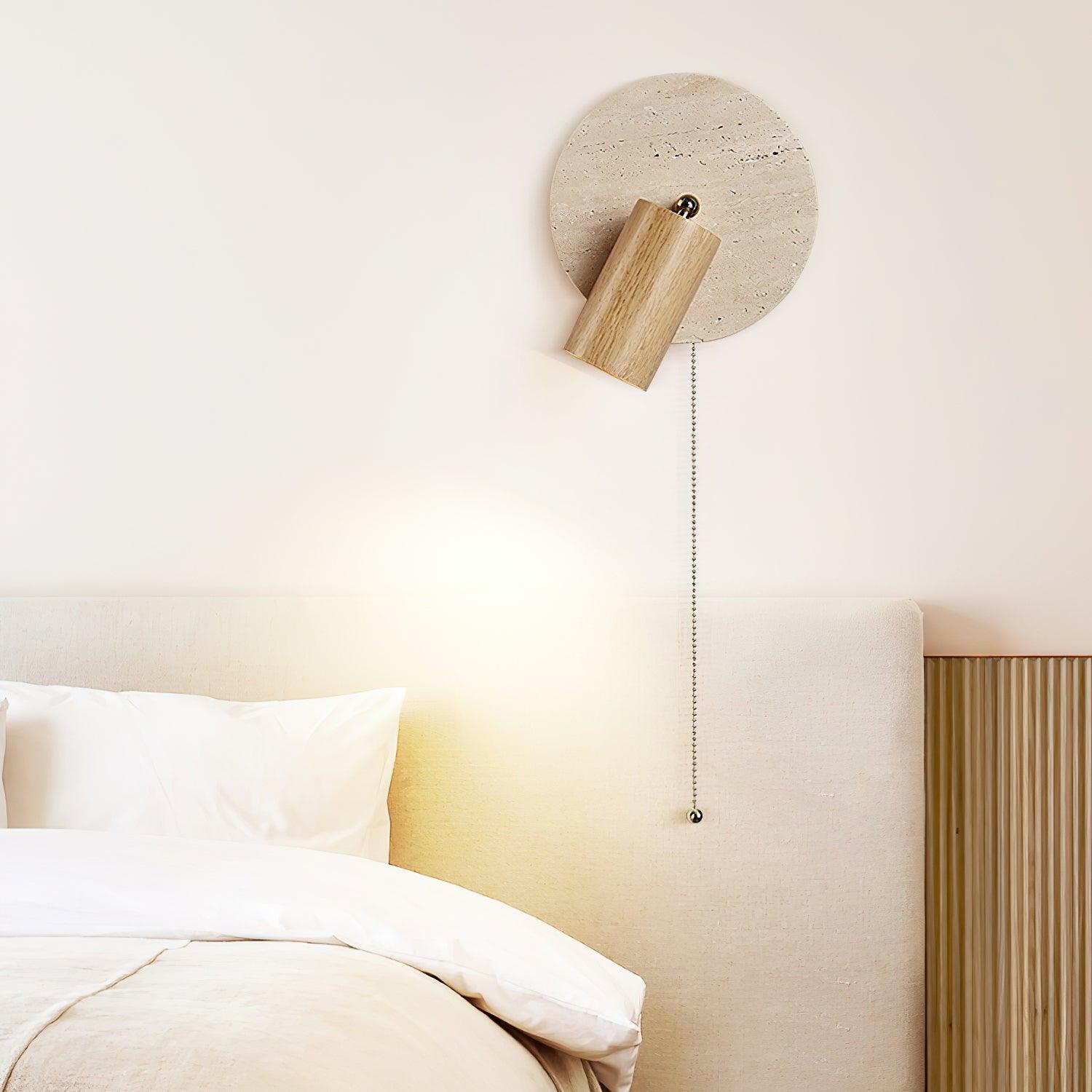 Travertine & Wood Wall Lamp - Letslighting