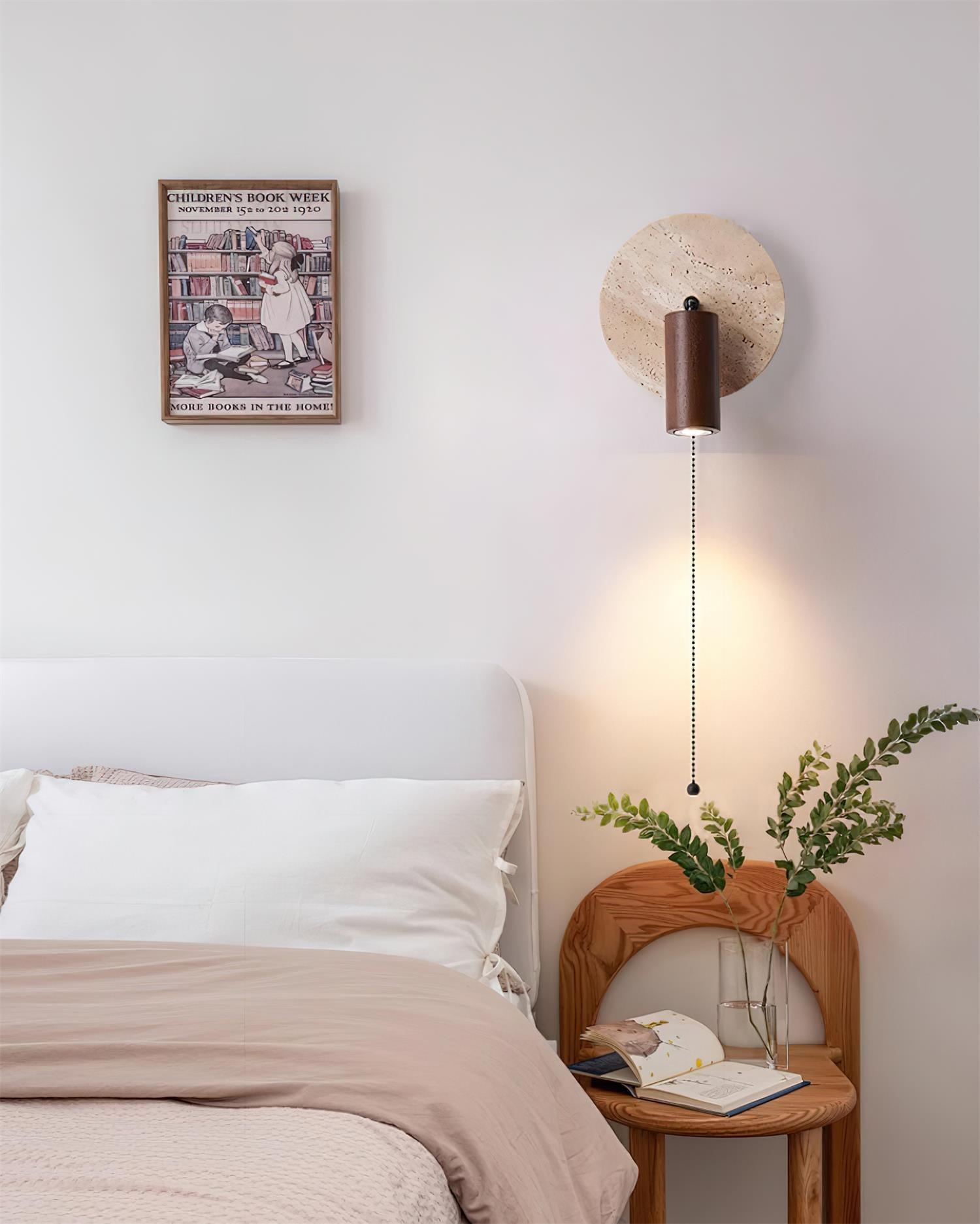 Travertine & Wood Wall Lamp - Letslighting