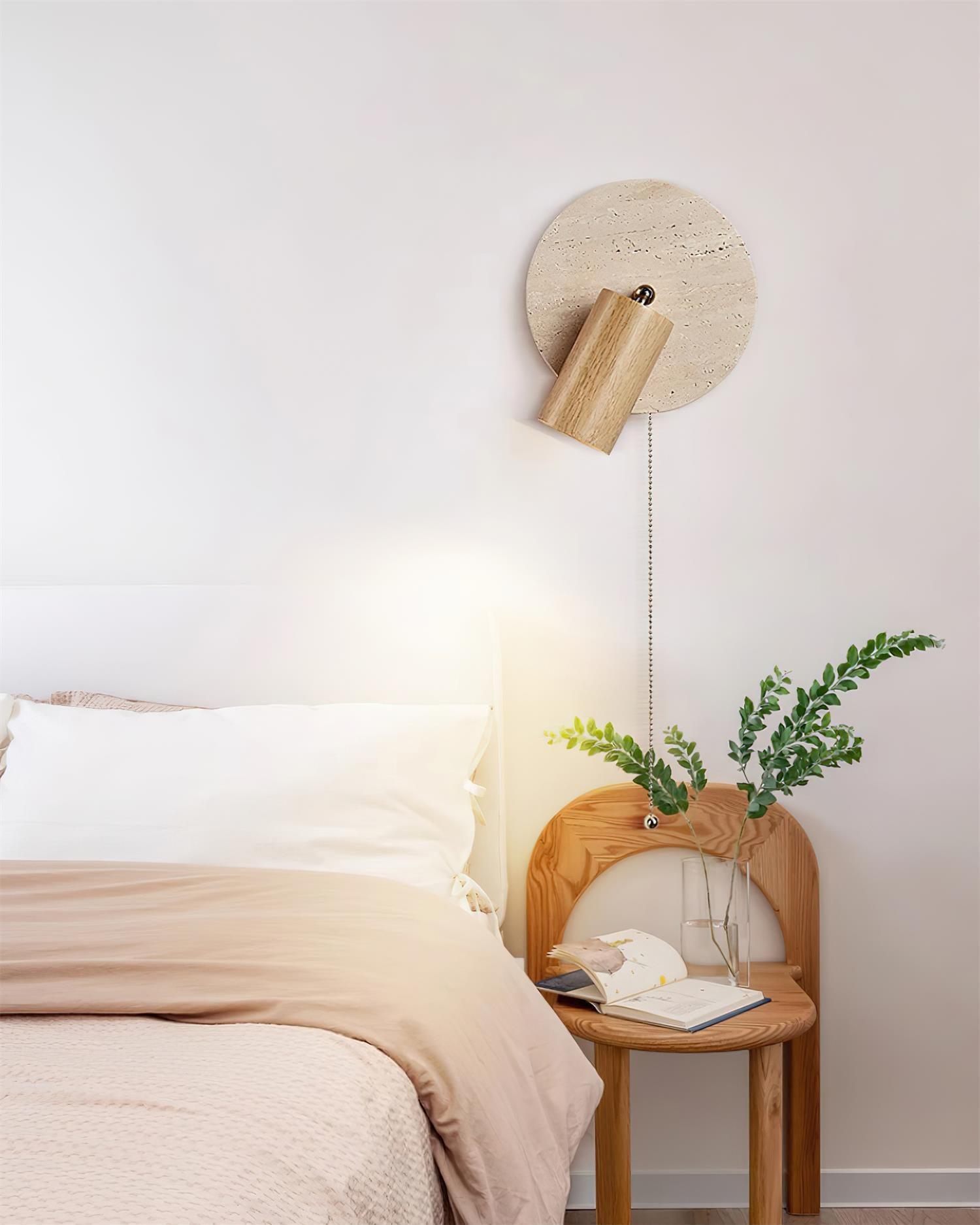 Travertine & Wood Wall Lamp - Letslighting
