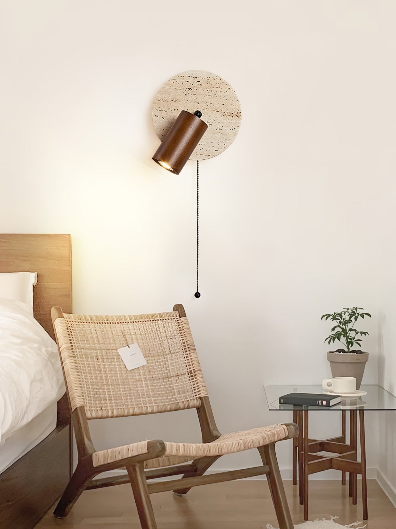 Evzoryra Disc Swing Travertine Wall Light - Letslighting
