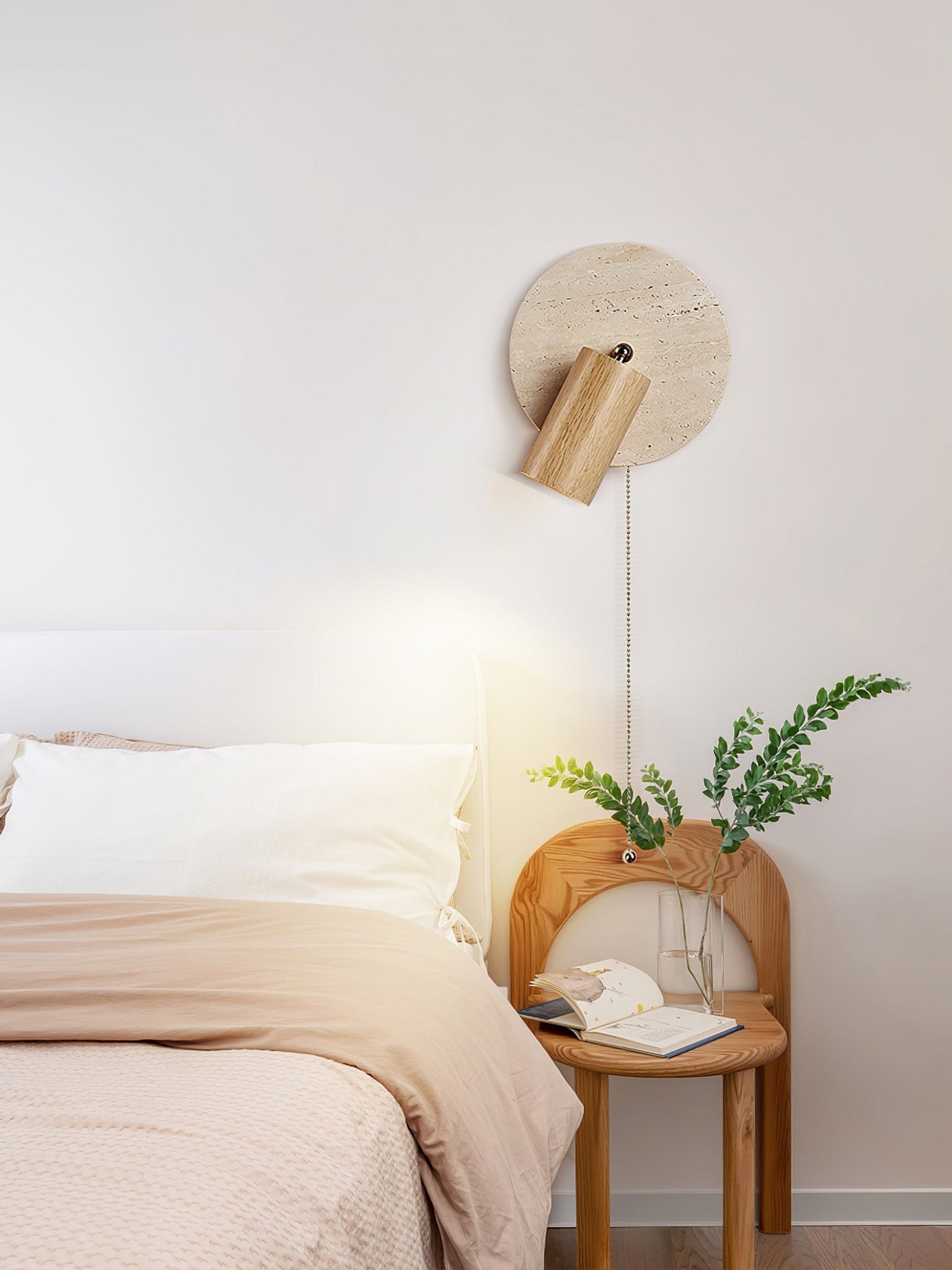 Evzoryra Disc Swing Travertine Wall Light - Letslighting