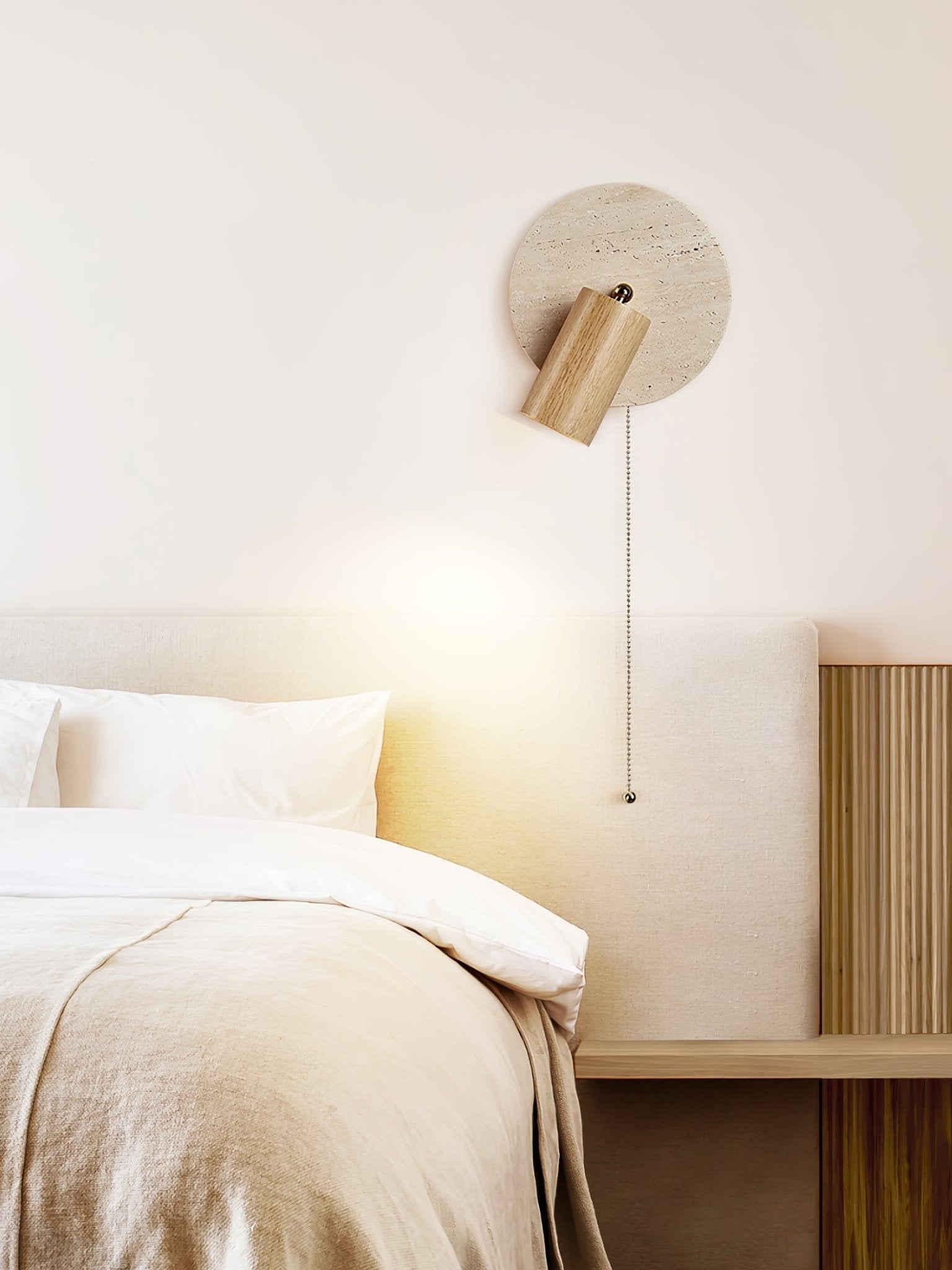 Evzoryra Disc Swing Travertine Wall Light - Letslighting