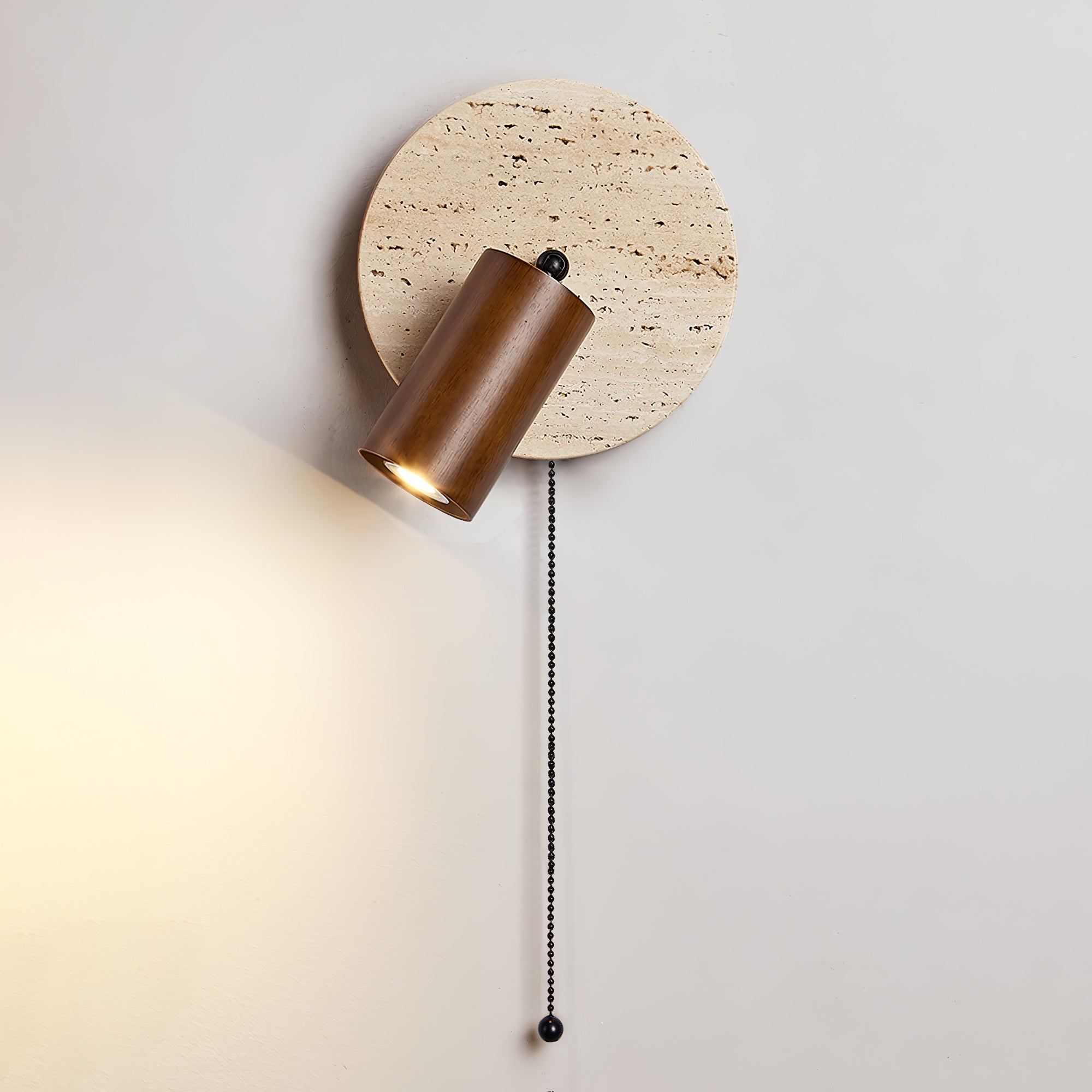 Evzoryra Disc Swing Travertine Wall Light - Letslighting