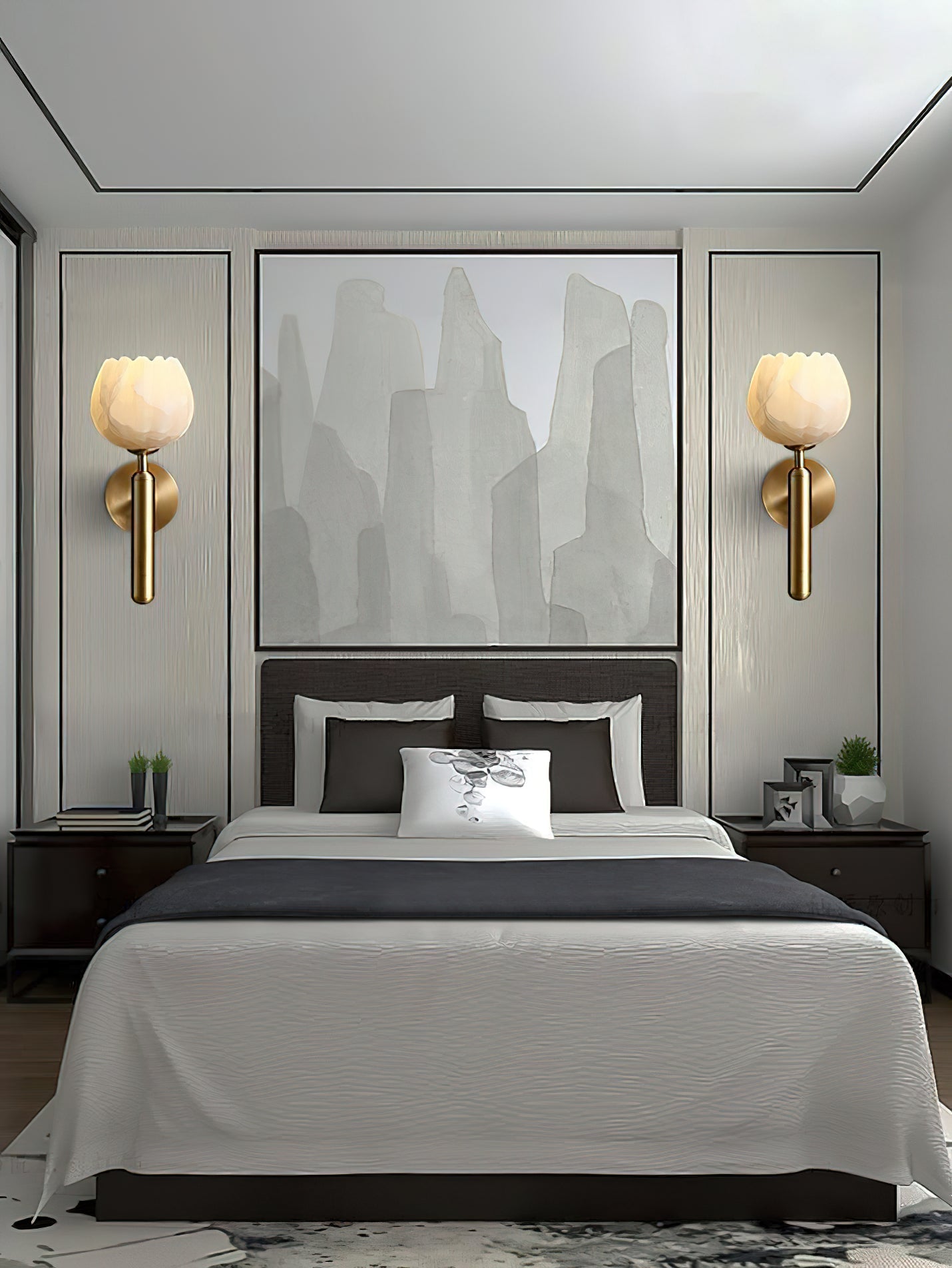 Orlaeila Modern Minimalist Brass Alabaster Wall Lamp - Letslighting