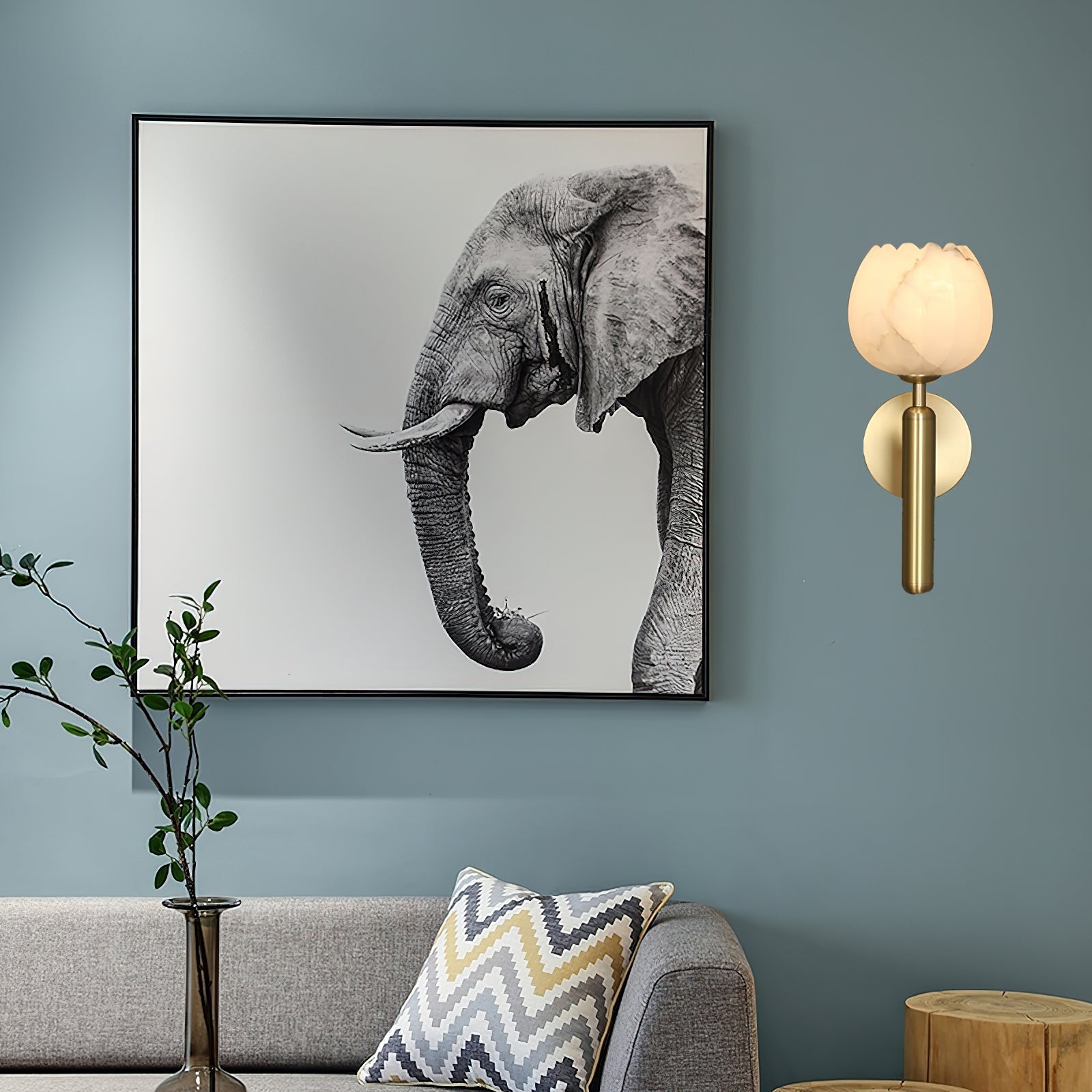 Orlaeila Modern Minimalist Brass Alabaster Wall Lamp - Letslighting