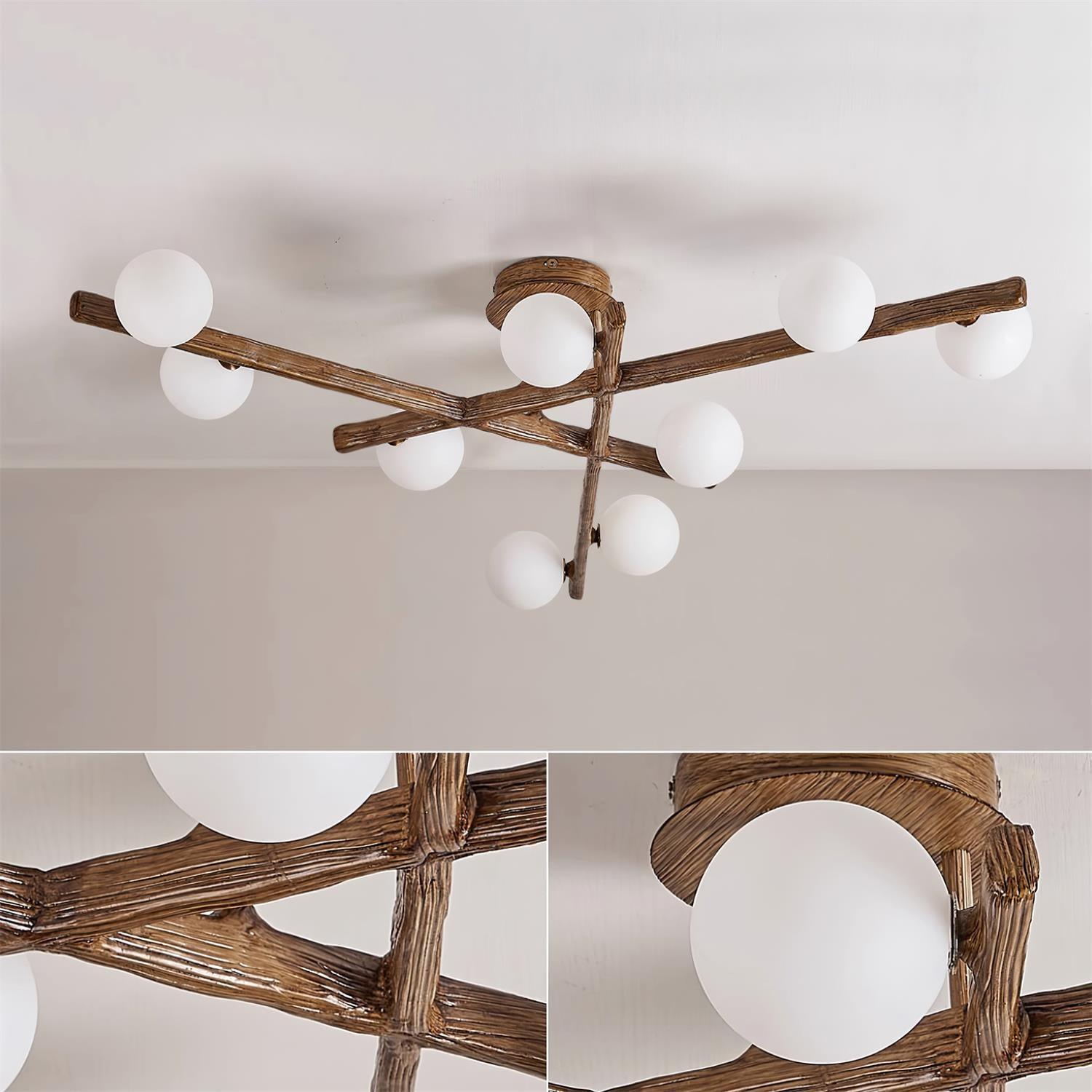 Wooden Branch Ceiling Light - Letslighting